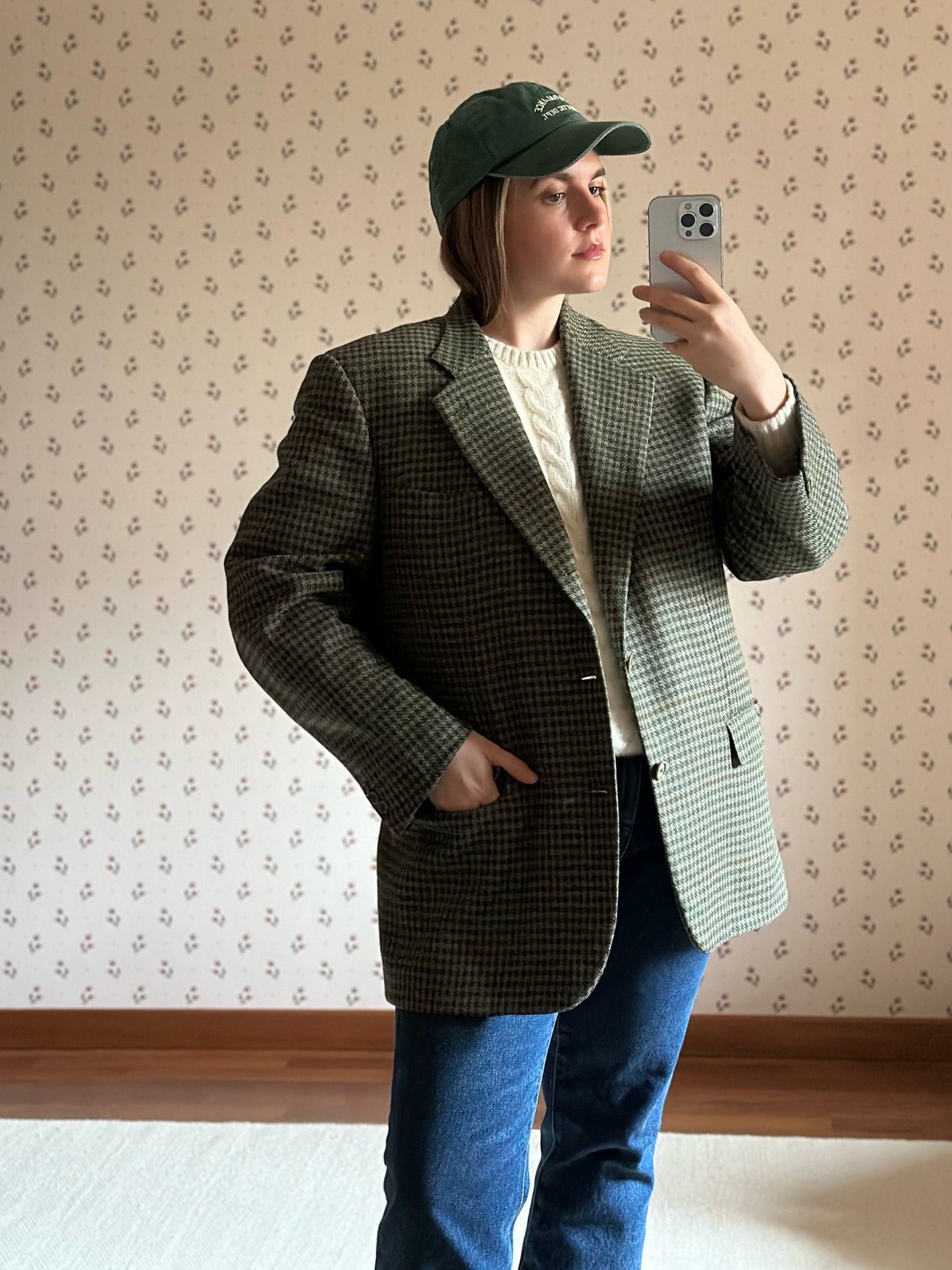 Vintage Sage Green Wool & Cashmere Blazer