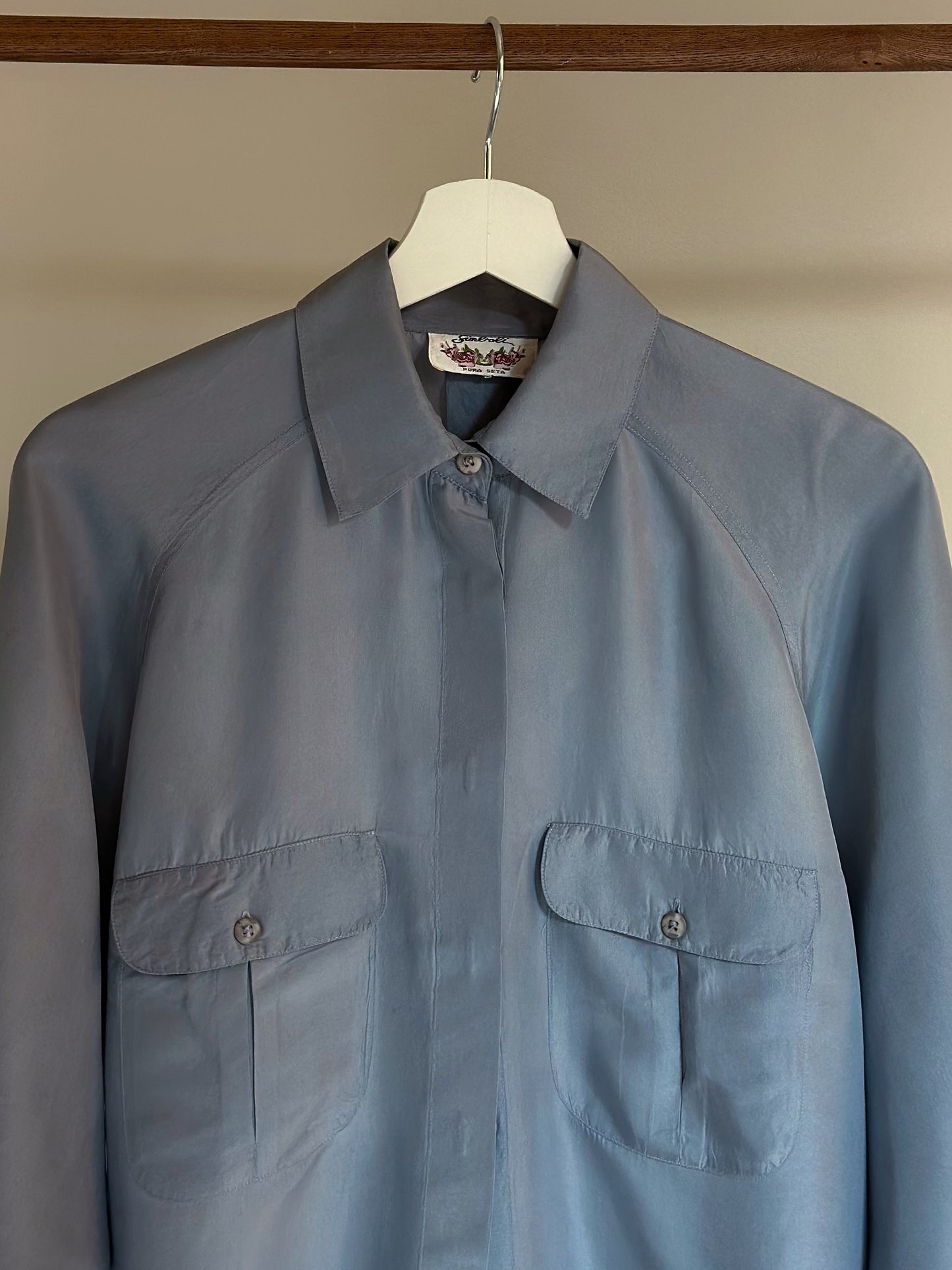 100% Silk Powder Bluse Shirt