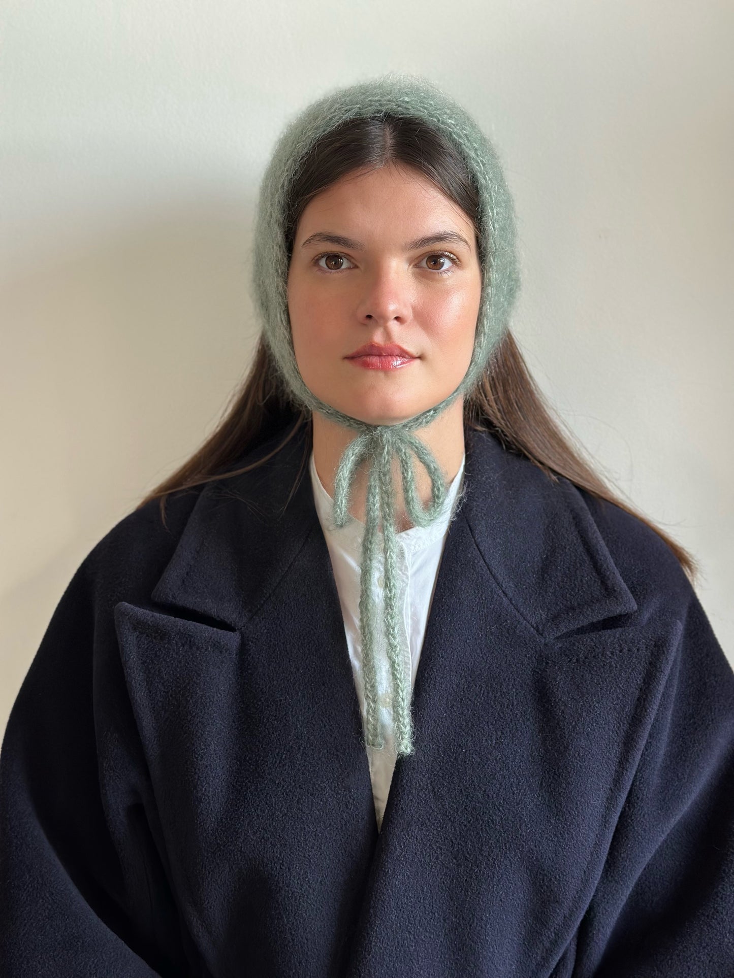 Handmade Silk & Mohair Bonnet - Minted Sage
