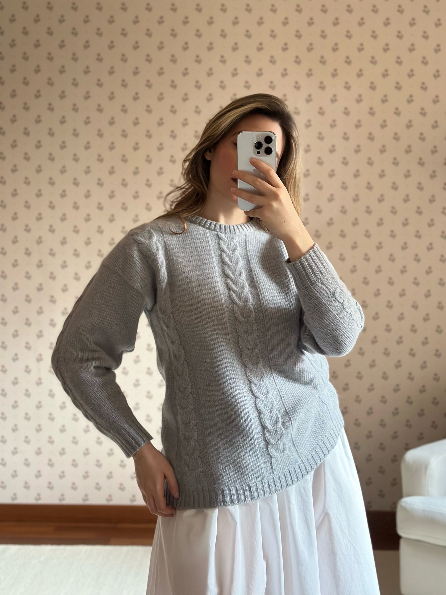 Lambswool & Angora Powder Blue Sweater