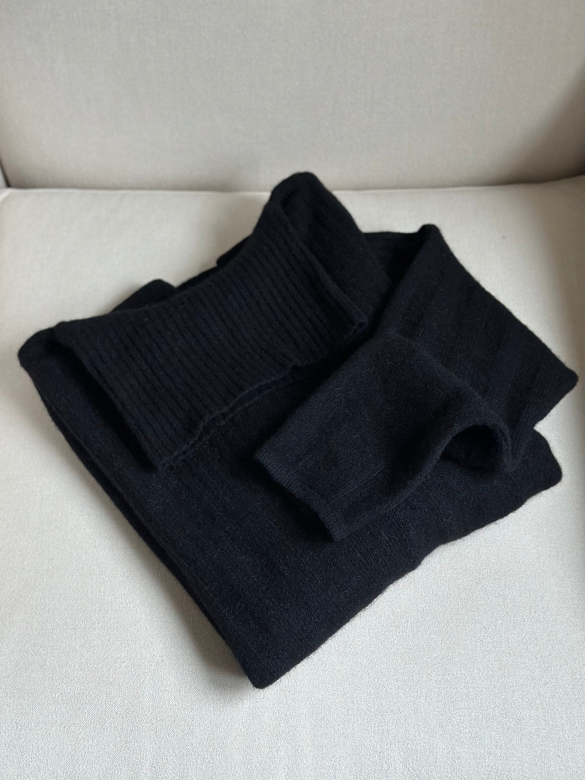 Angora & Lambswool Black Turtleneck