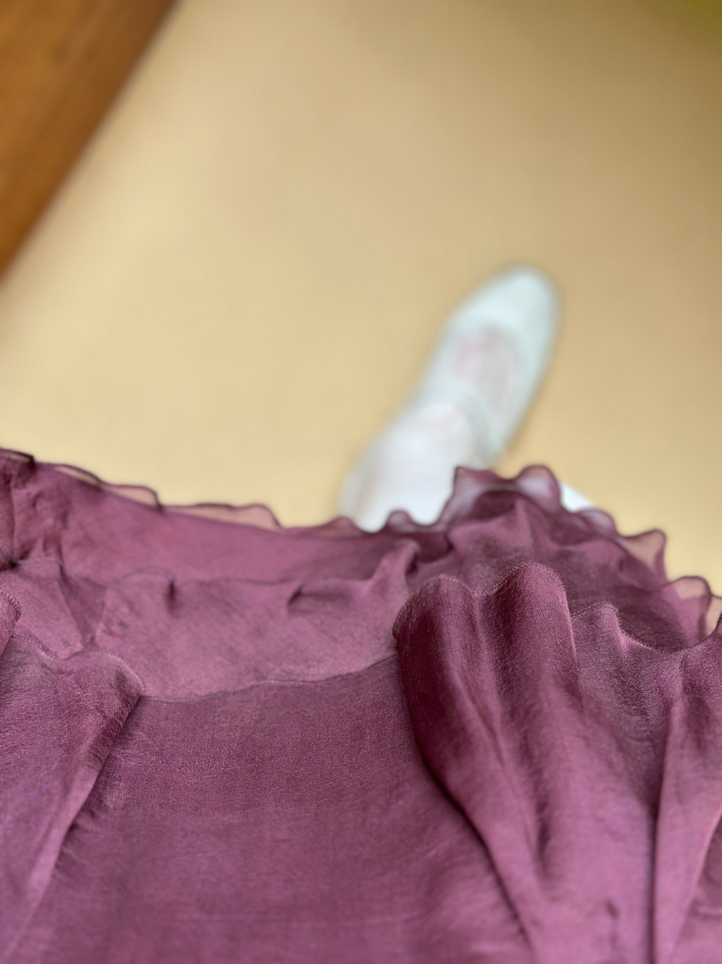 Vintage Pure Silk Mauve Ruffled Skirt