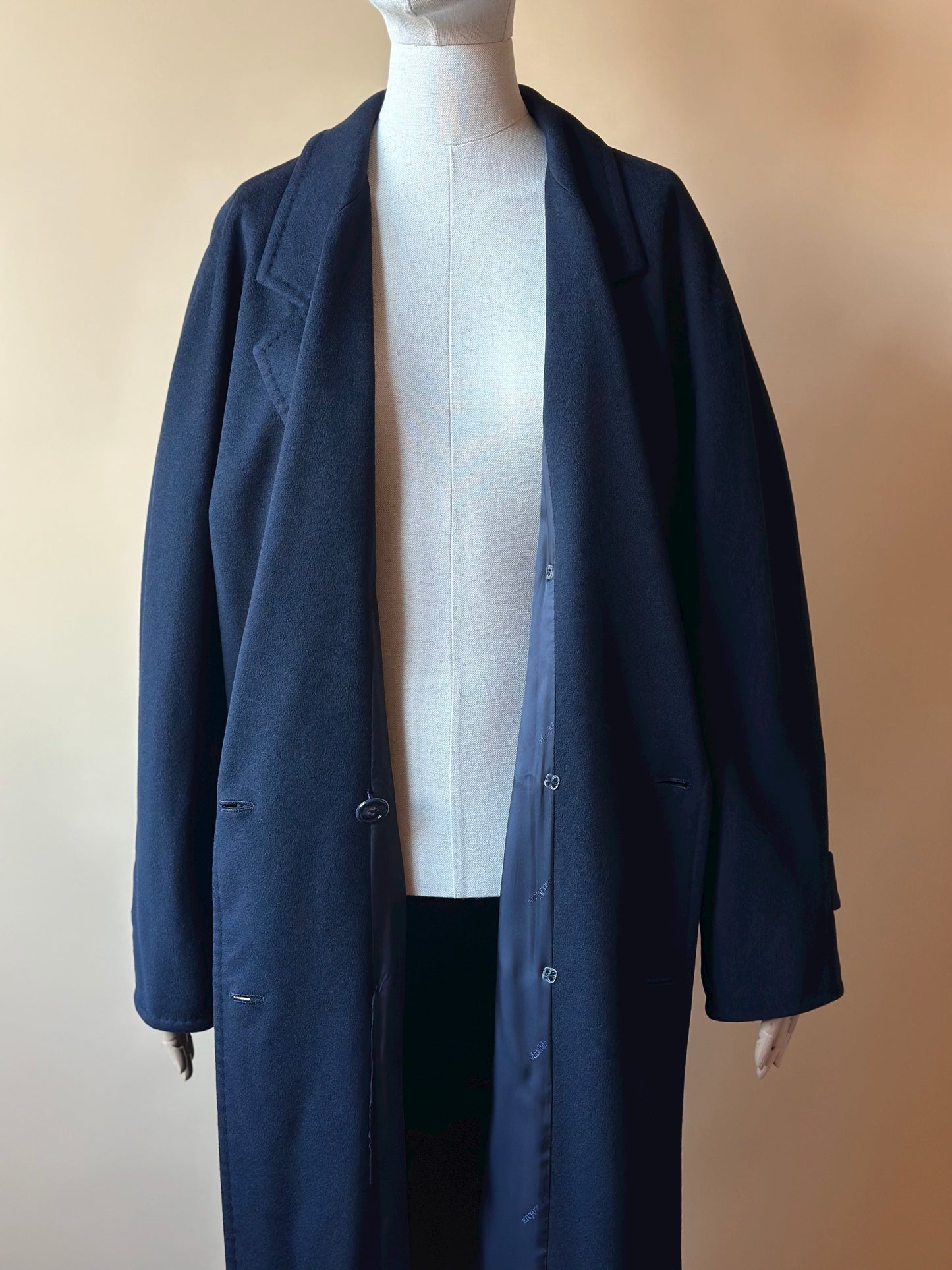 Navy Blue 100% Cashmere Max Mara Coat