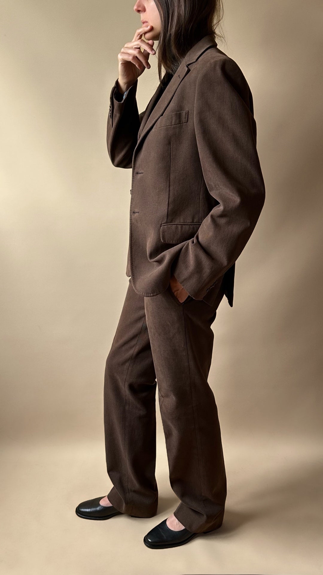 Moschino Brown Blazer Suit