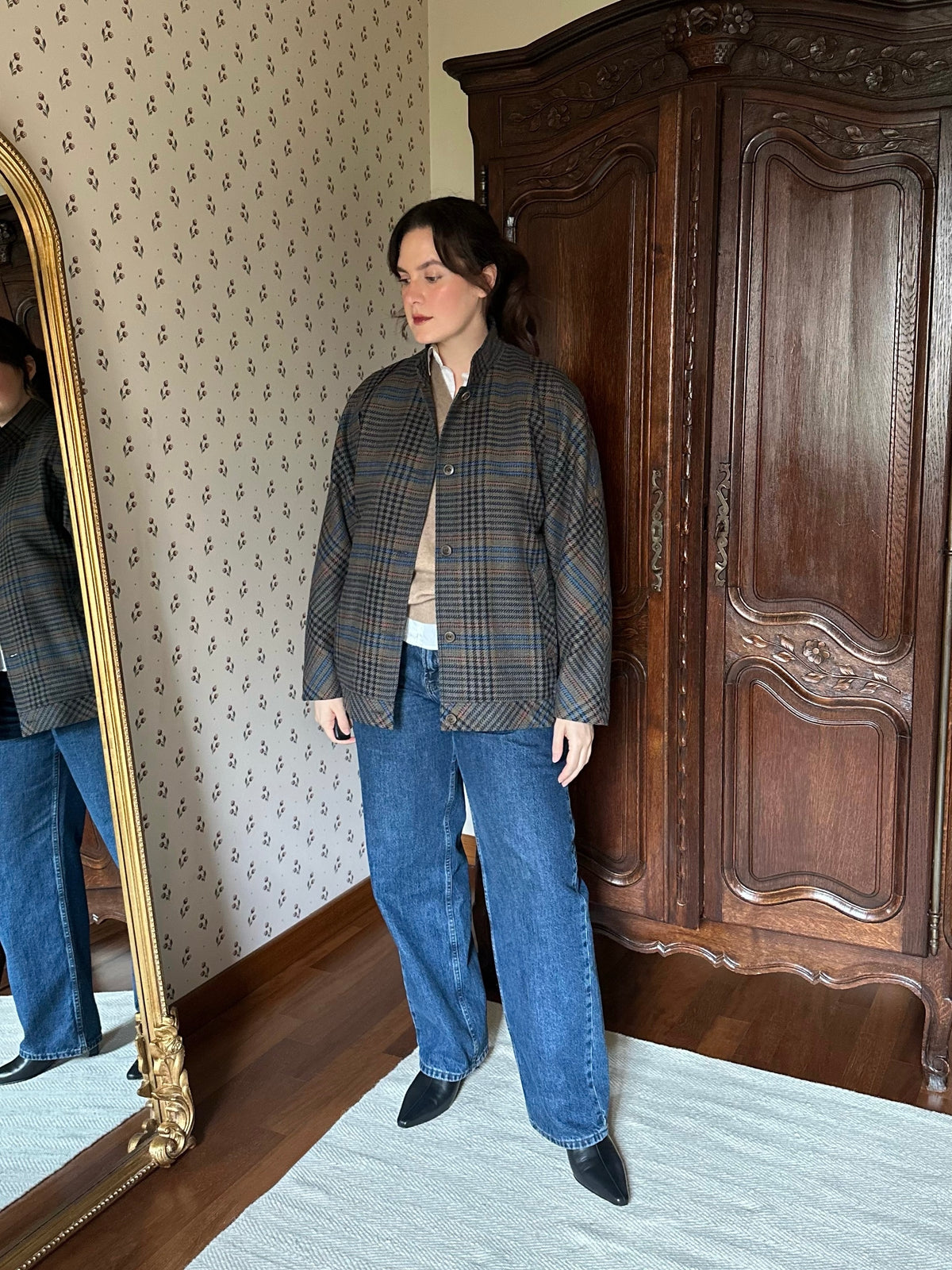 Tartan Wool Bomber Jacket