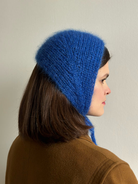 Handmade Silk & Mohair Bonnet - Electric Blue