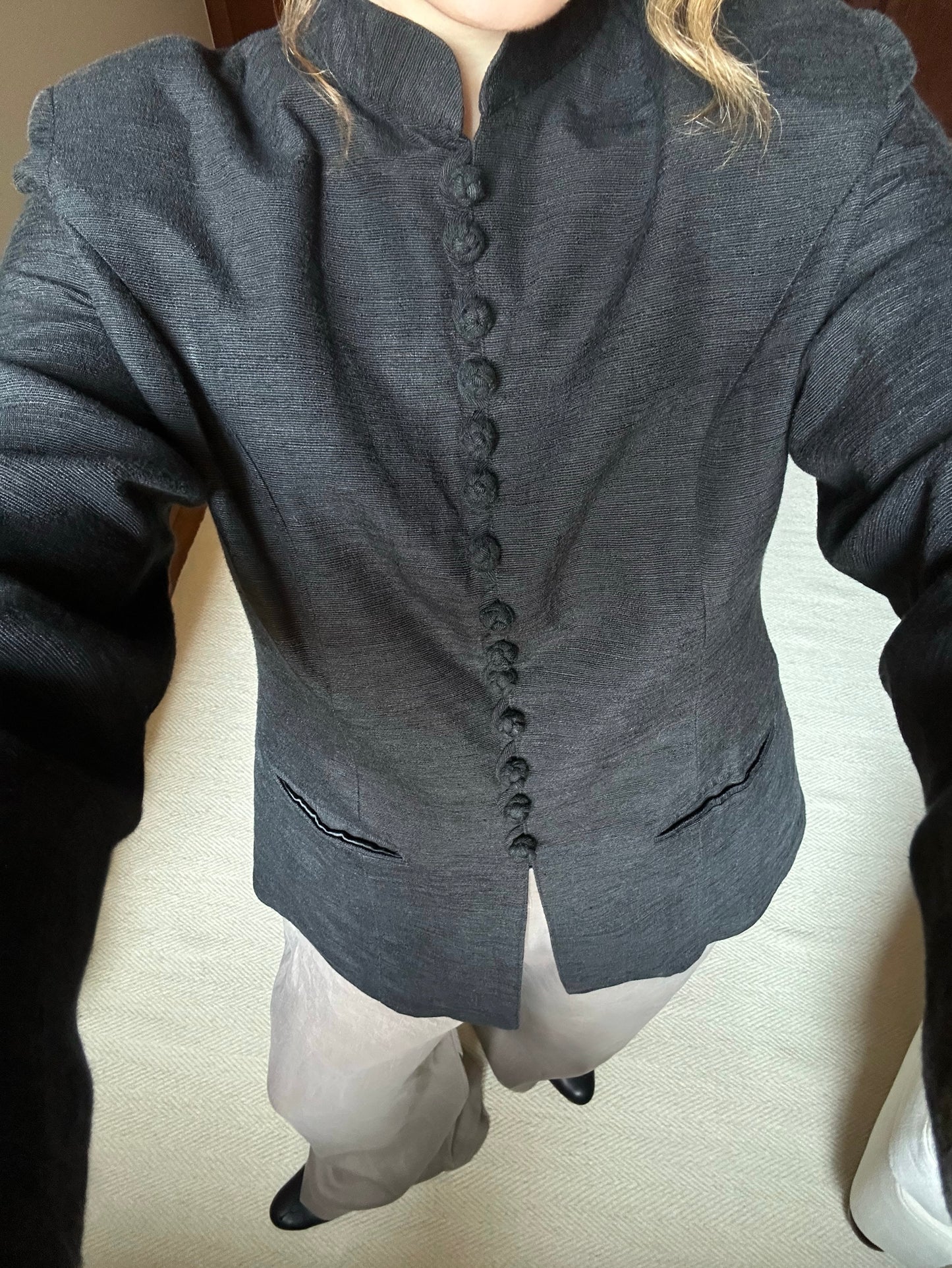 100% Silk Black Blazer