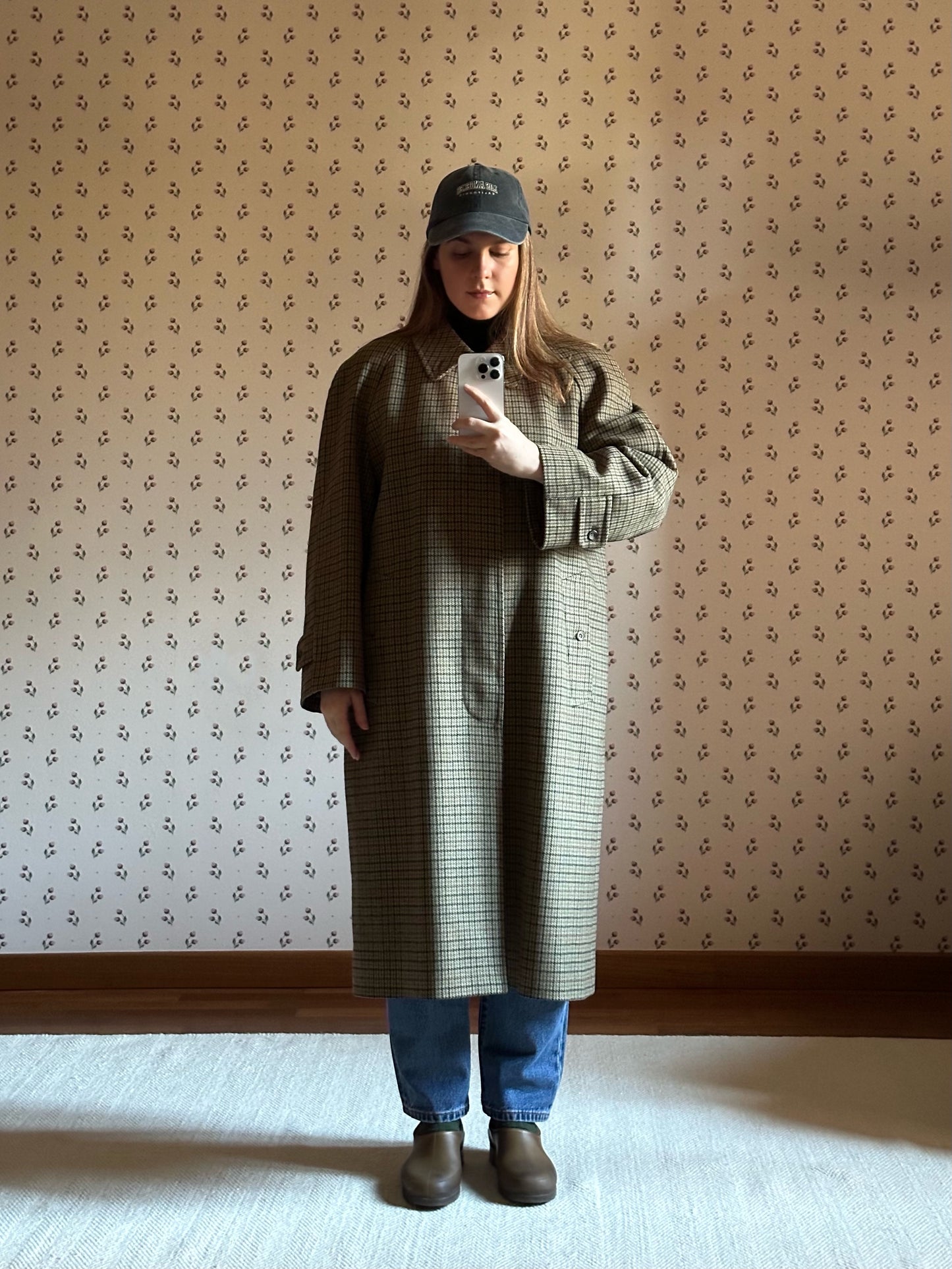 Vintage Original British Pied De Poule Coat