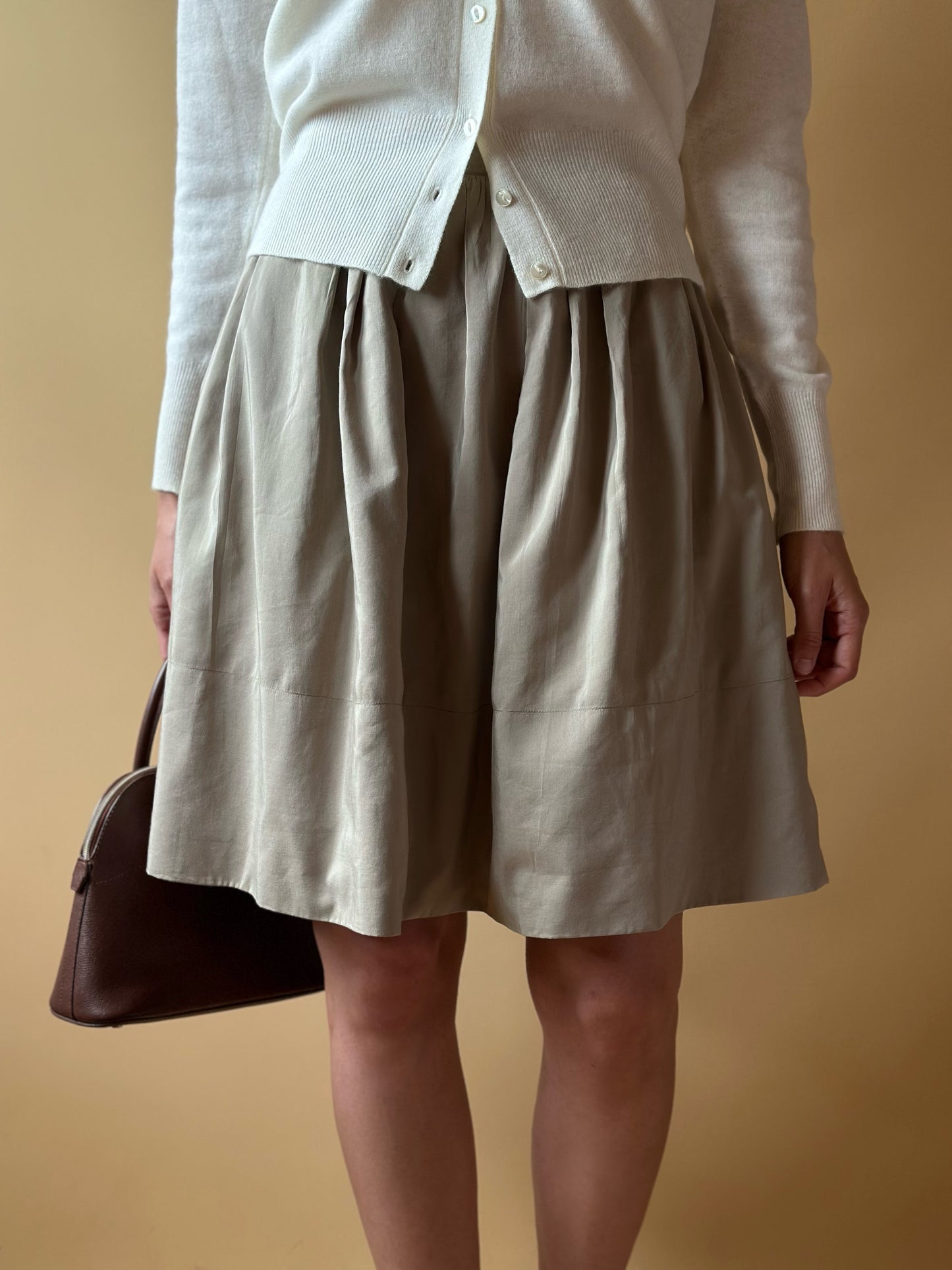 Vintage Miu Miu Taupe Circle Skirt