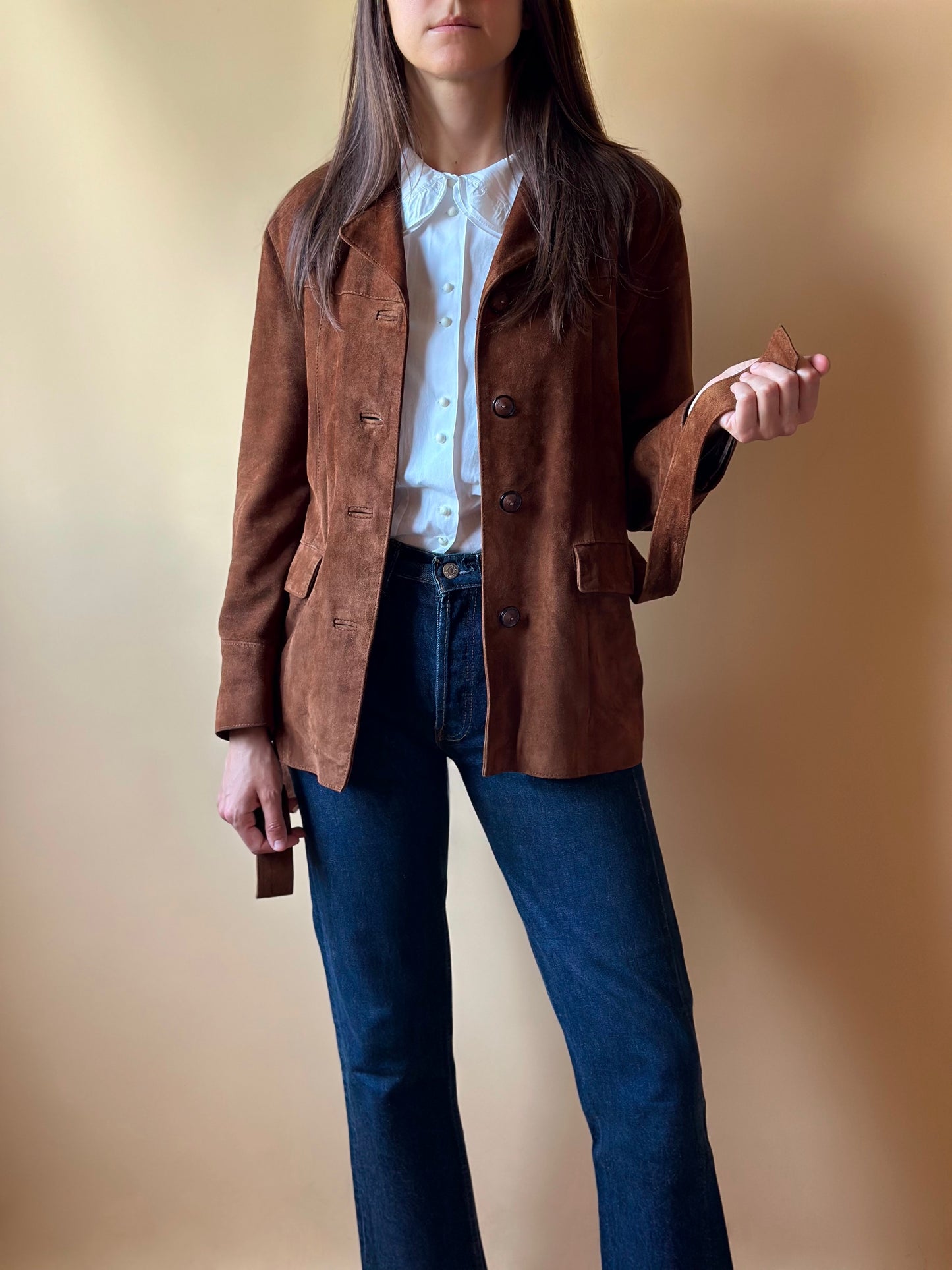 Vintage Belted Suede Jacket