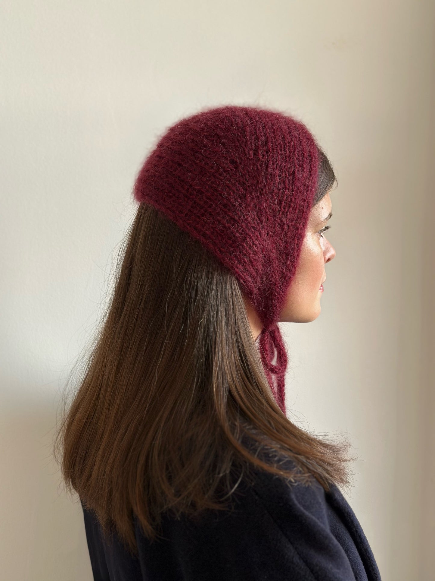 Handmade Silk & Mohair Bonnet -  Deep Merlot