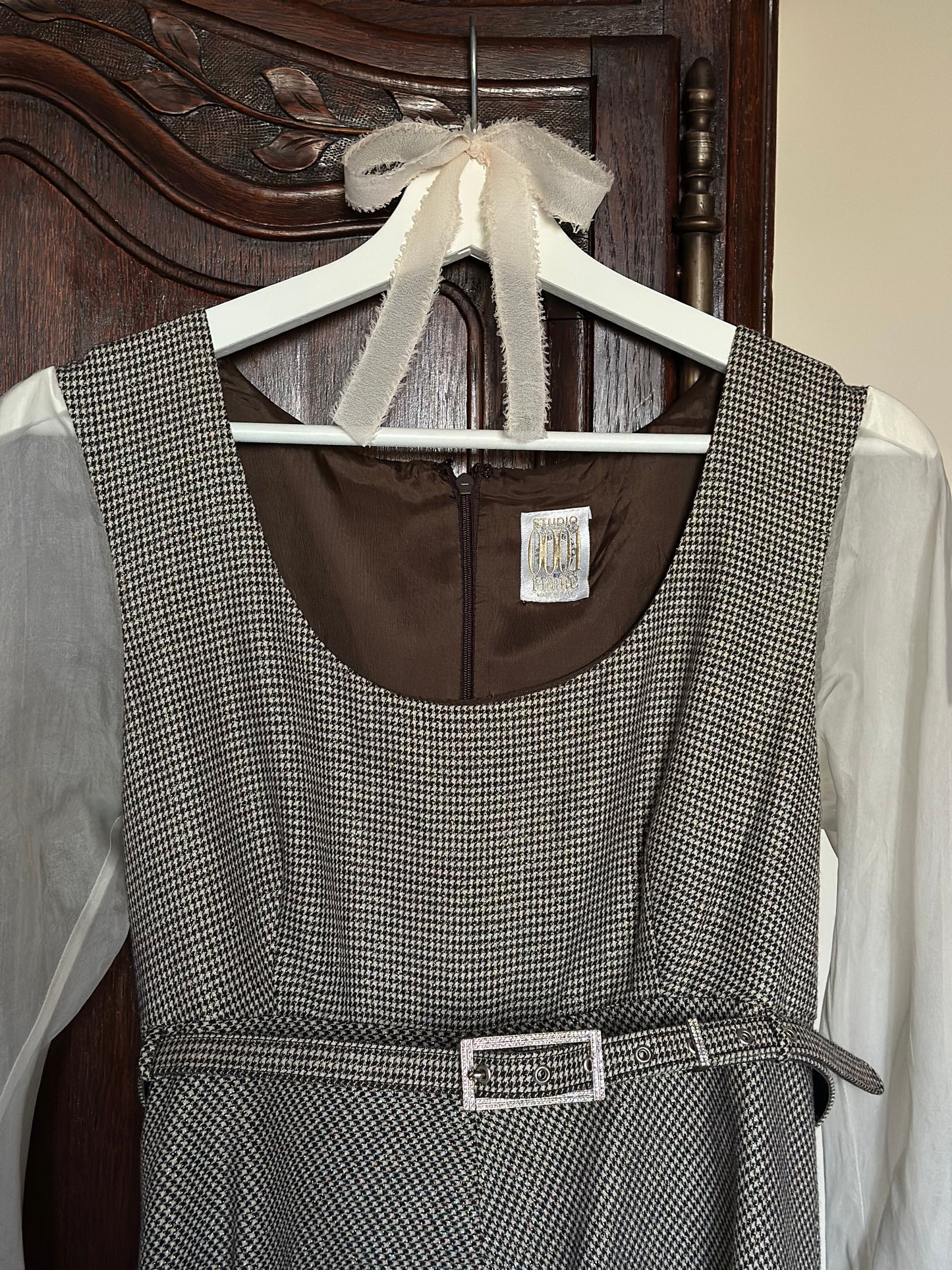 Vintage Gianfranco Ferré Wool Dress With Silk Organza Sleeves