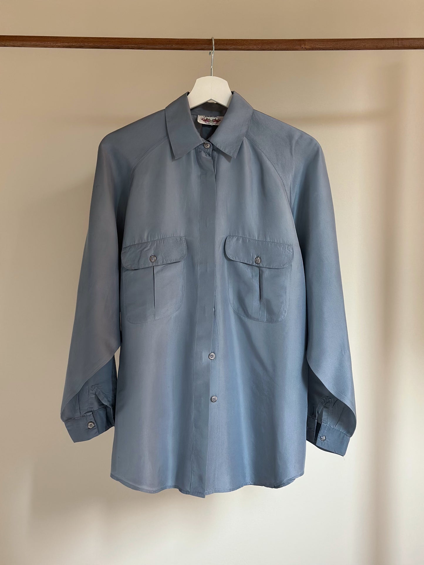 100% Silk Powder Bluse Shirt