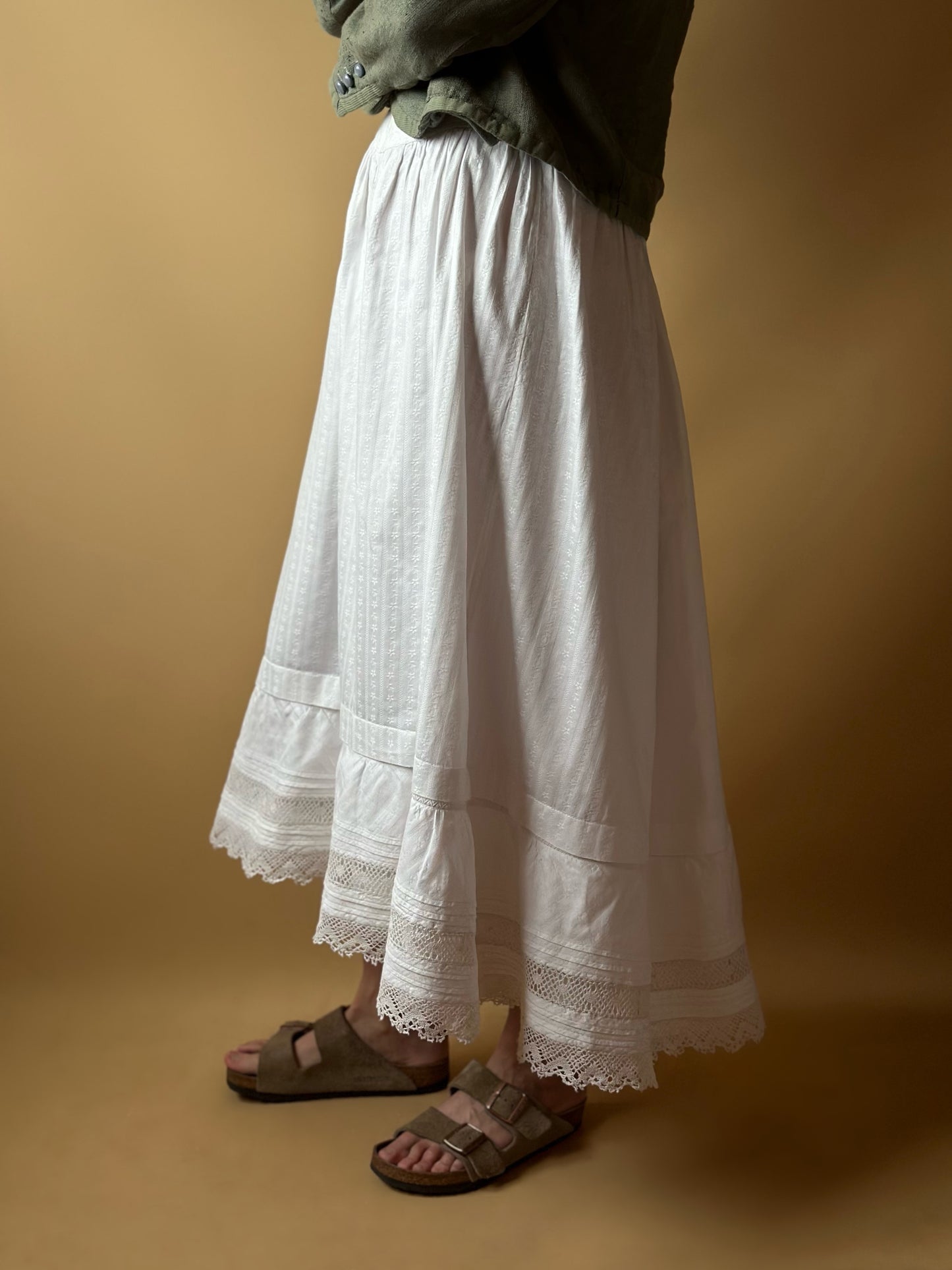 Antique Romantic French Cotton Skirt