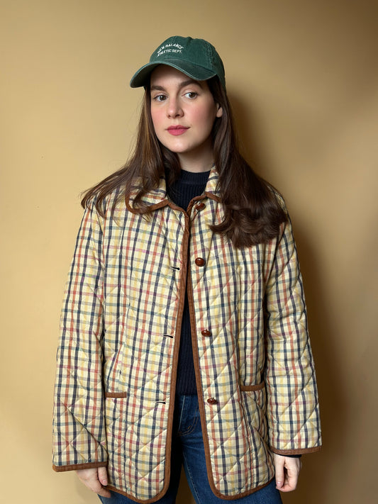 Vintage Checked Quilted Jacket