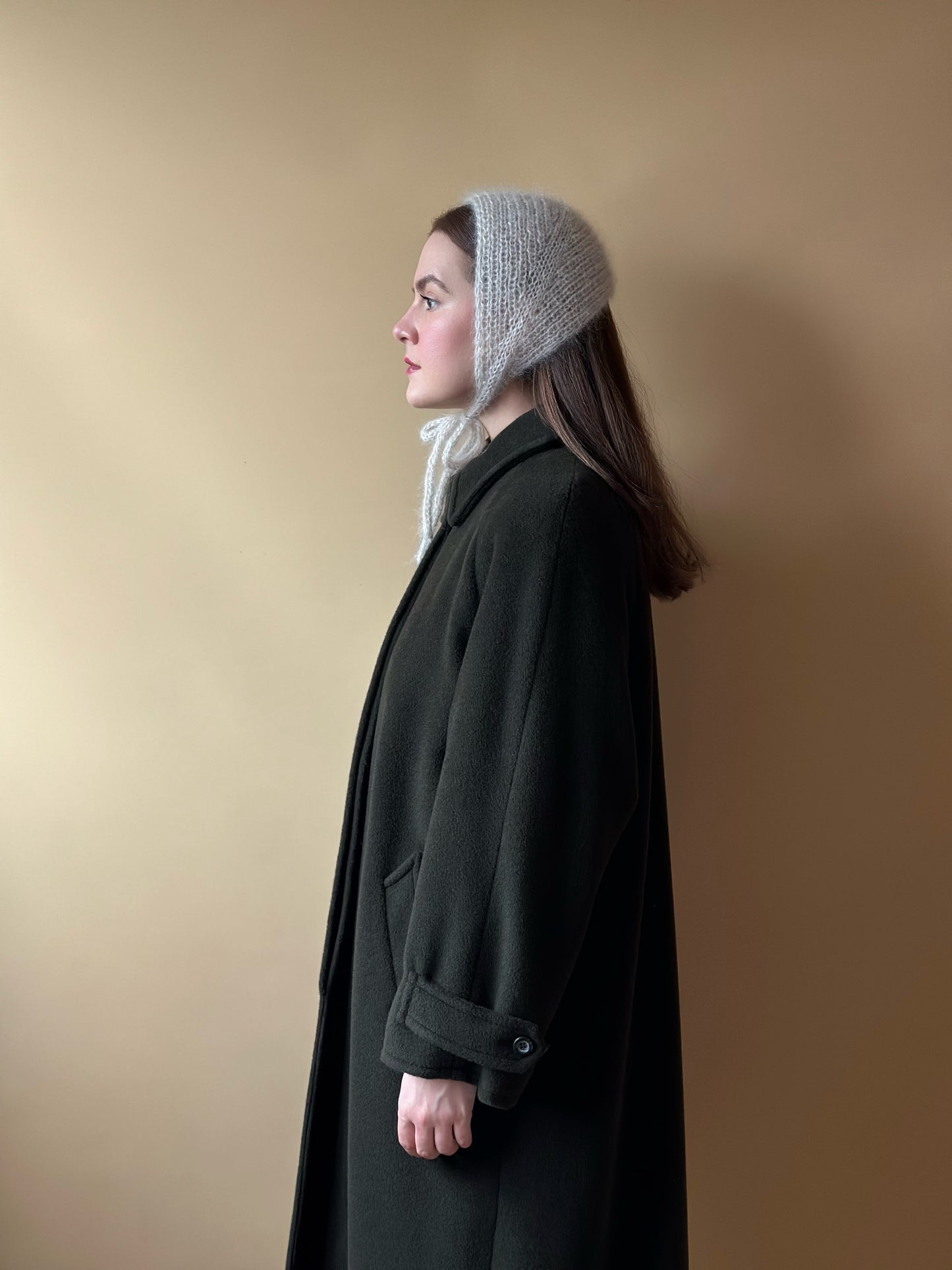 Vintage Wool & Cashmere Moss Green Coat