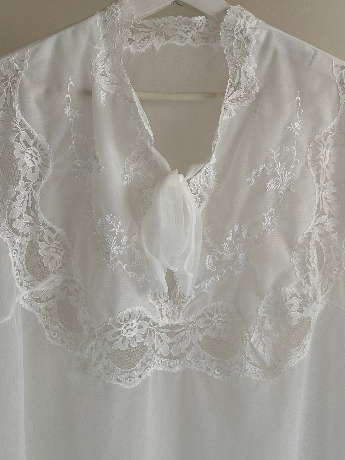 Set Of Lace Trimmed Nightgown and Dressing Gown