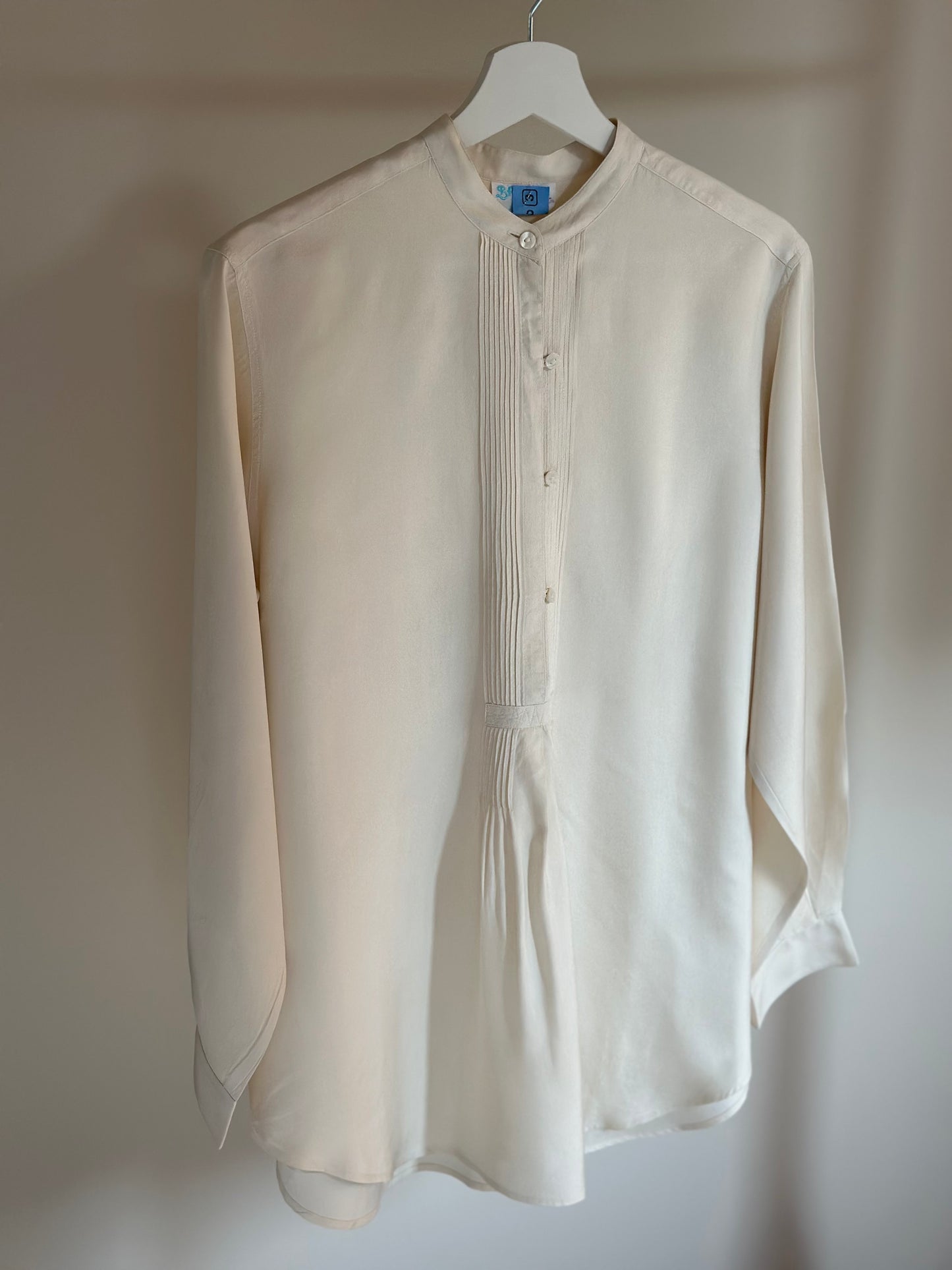 100% Silk Ivory White Blouse