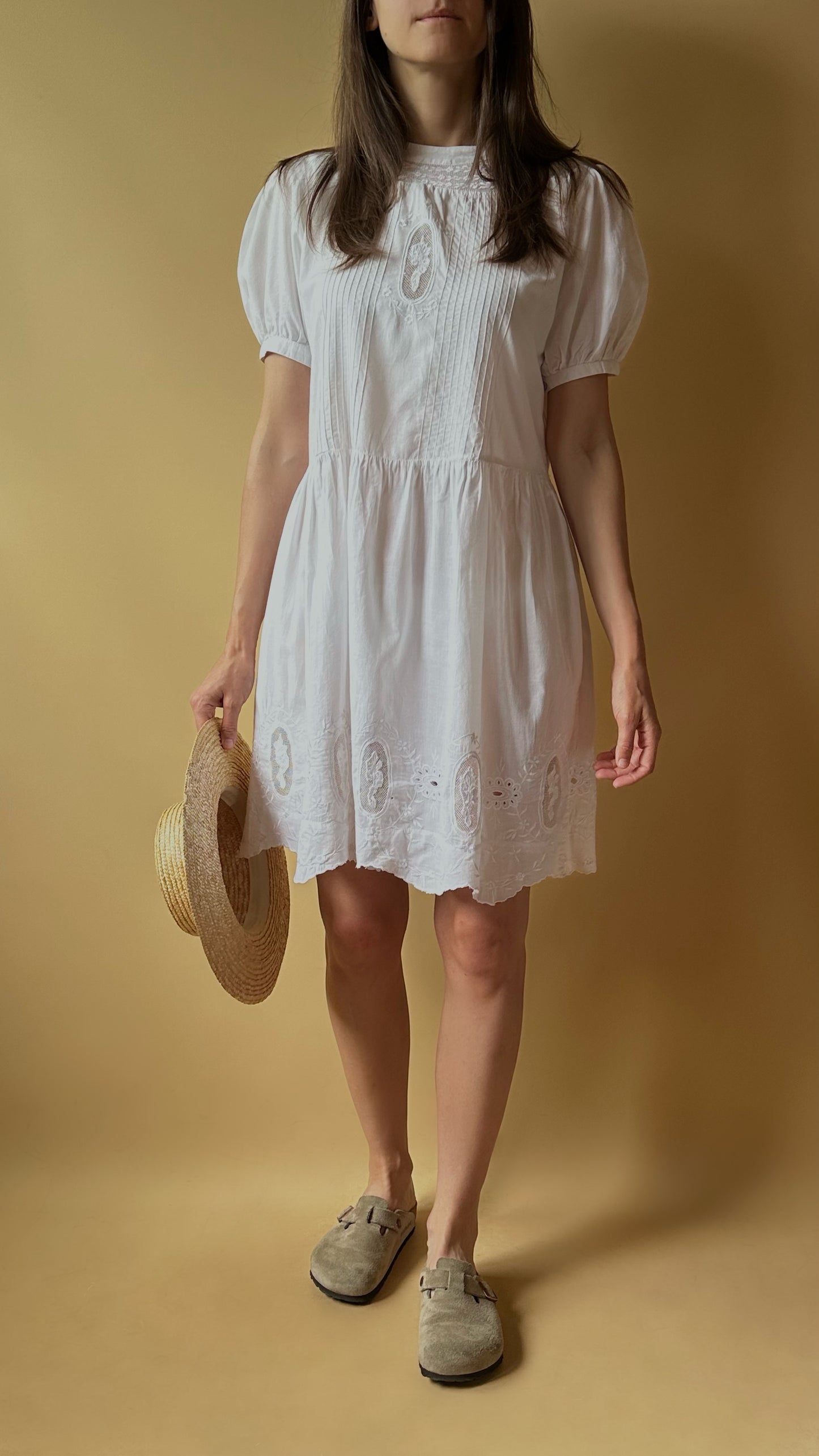 Vintage Puff Sleeves Romantic Mini Dress