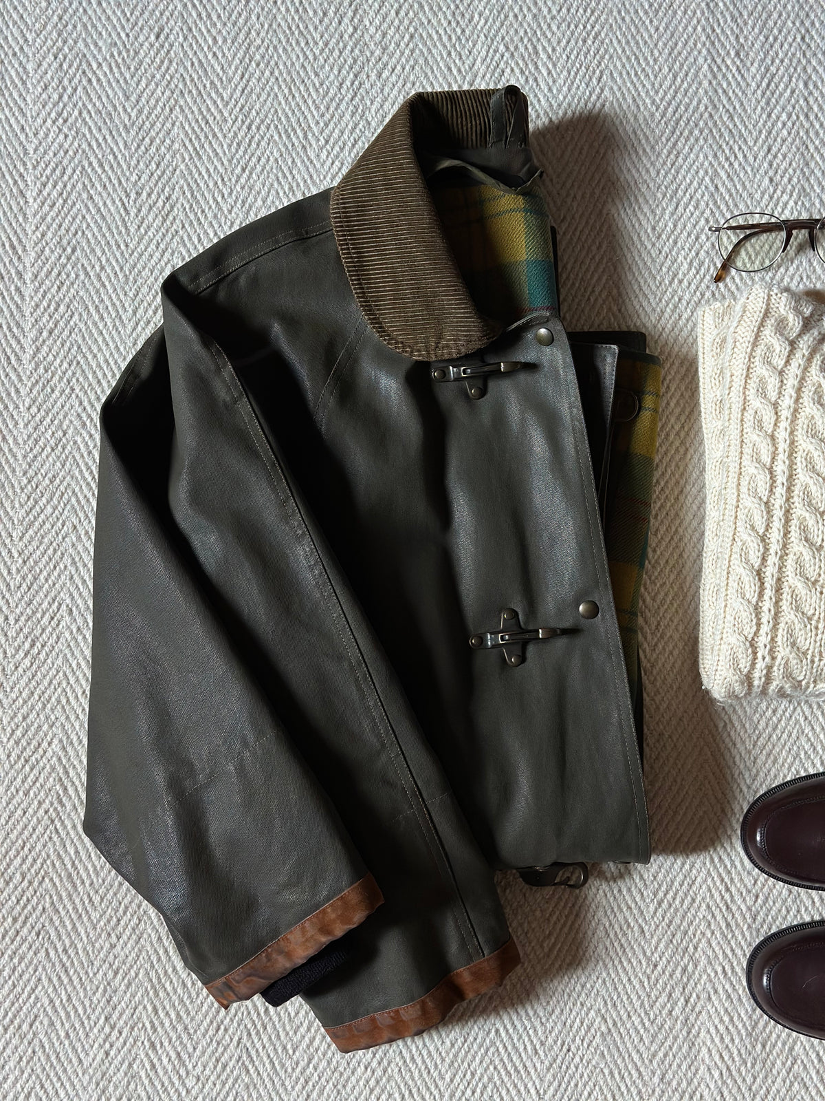 Waxed Cotton Green Hunting Jacket