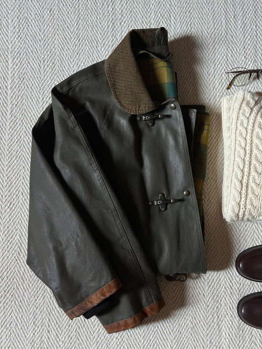 Waxed Cotton Green Hunting Jacket
