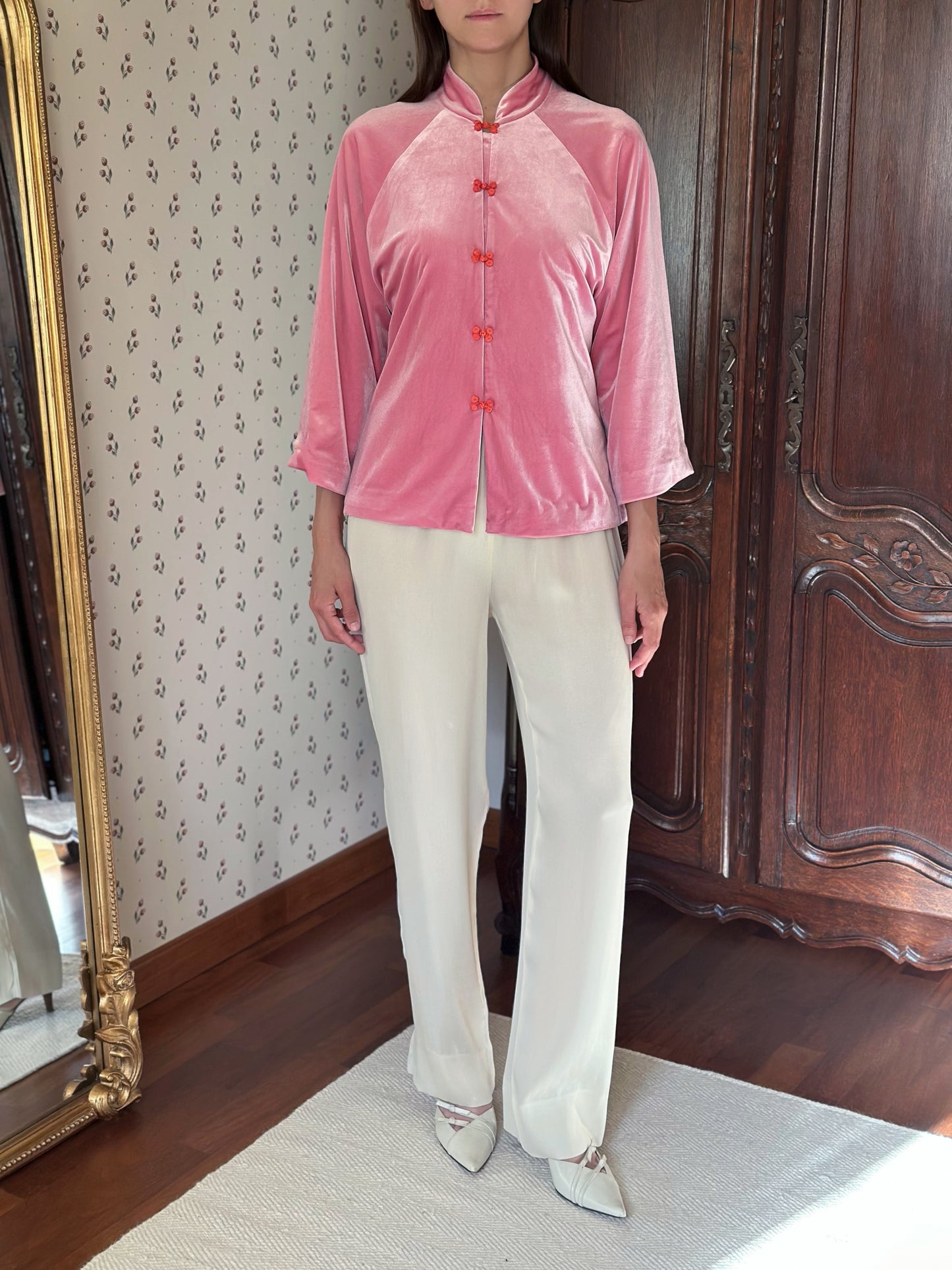 Pink Silk Velvet Jacket