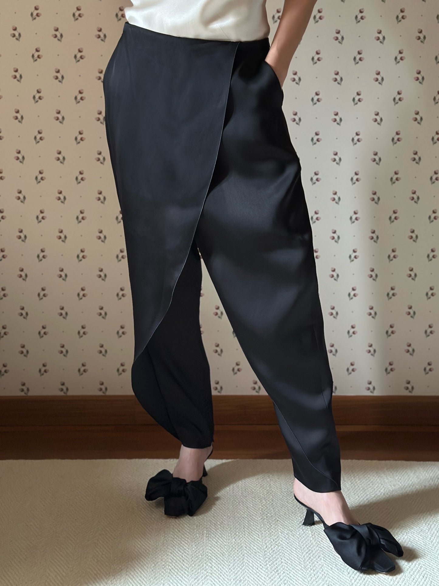 Giorgio Armani Black SatinTrousers