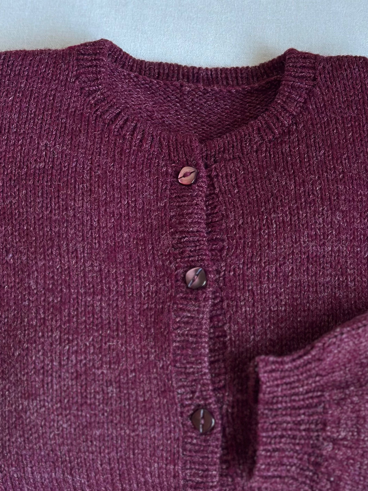 Handmade Burgundy Wool Cardigan