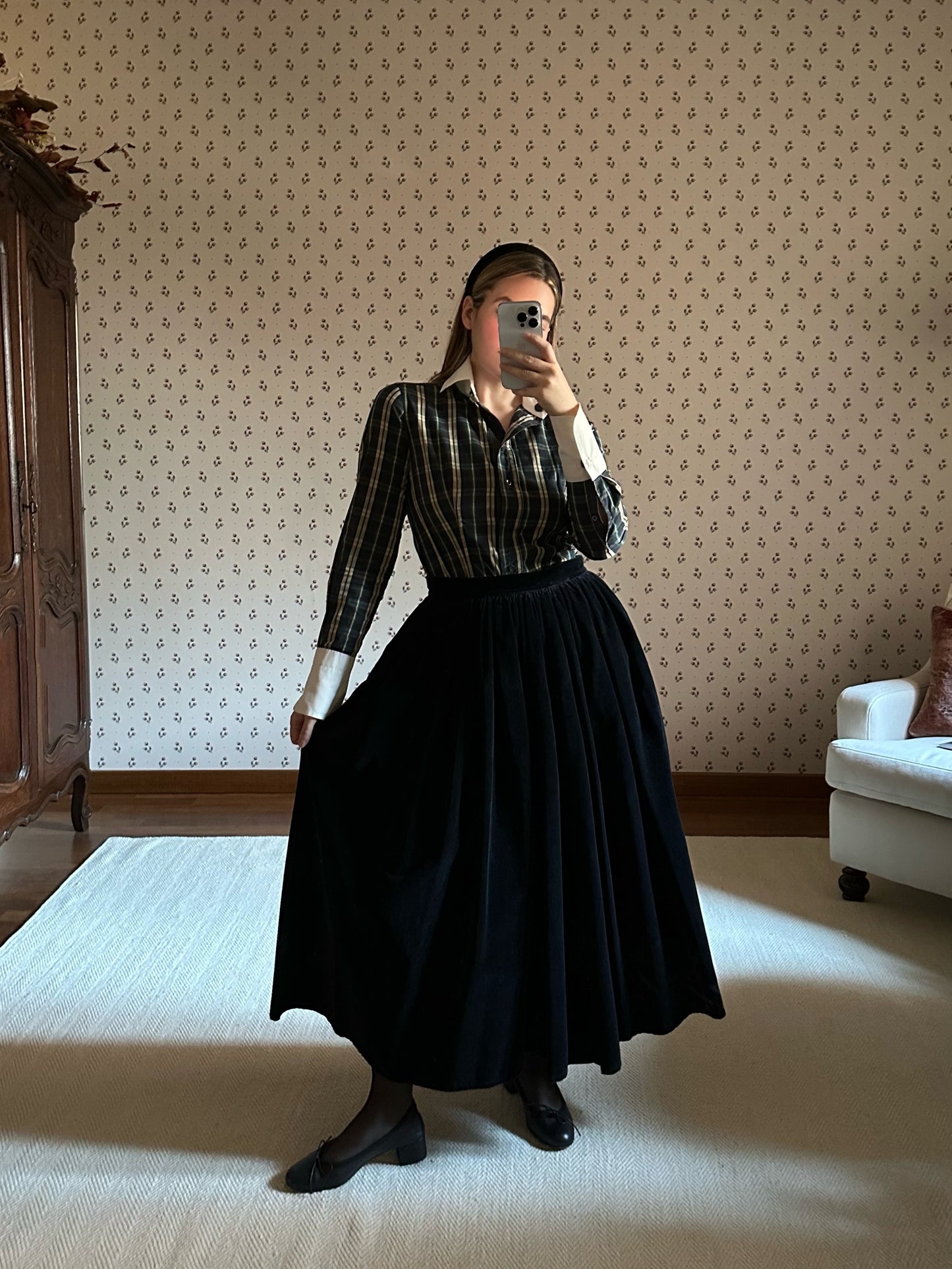 Black Velvet Circle Skirt
