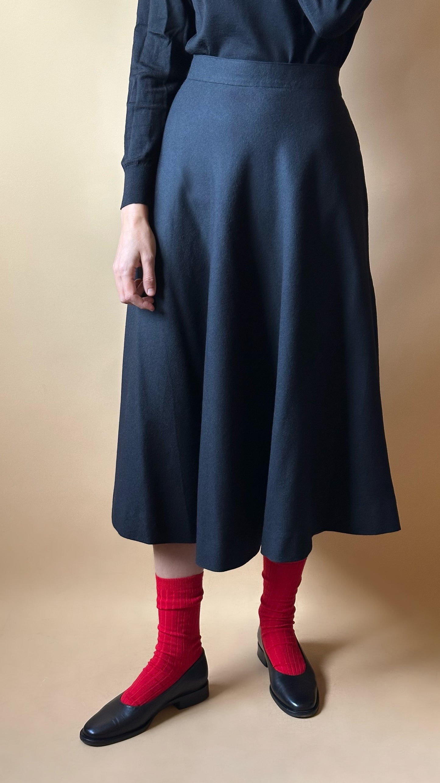 Vintage Black Woolen Skirt