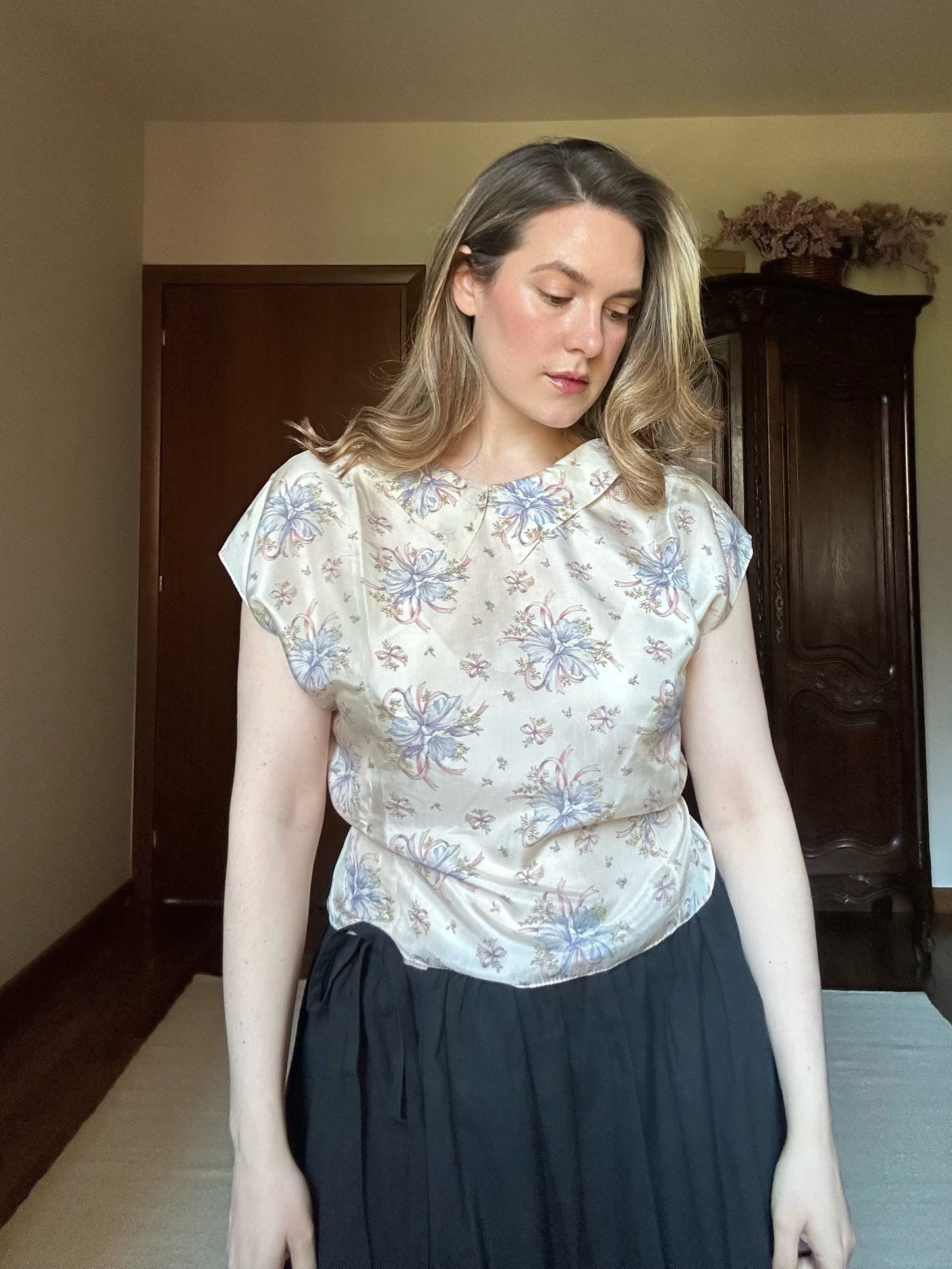 Pure Silk Floral Blouse