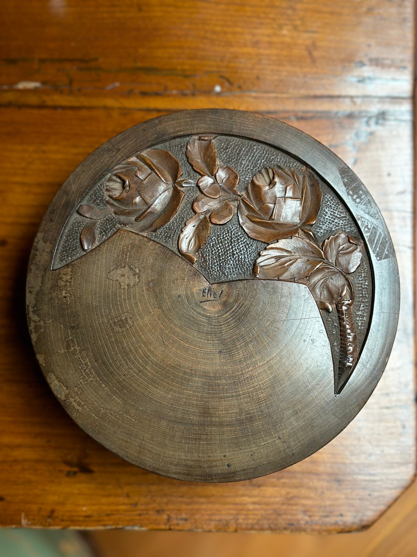 Antique Round Wooden Box