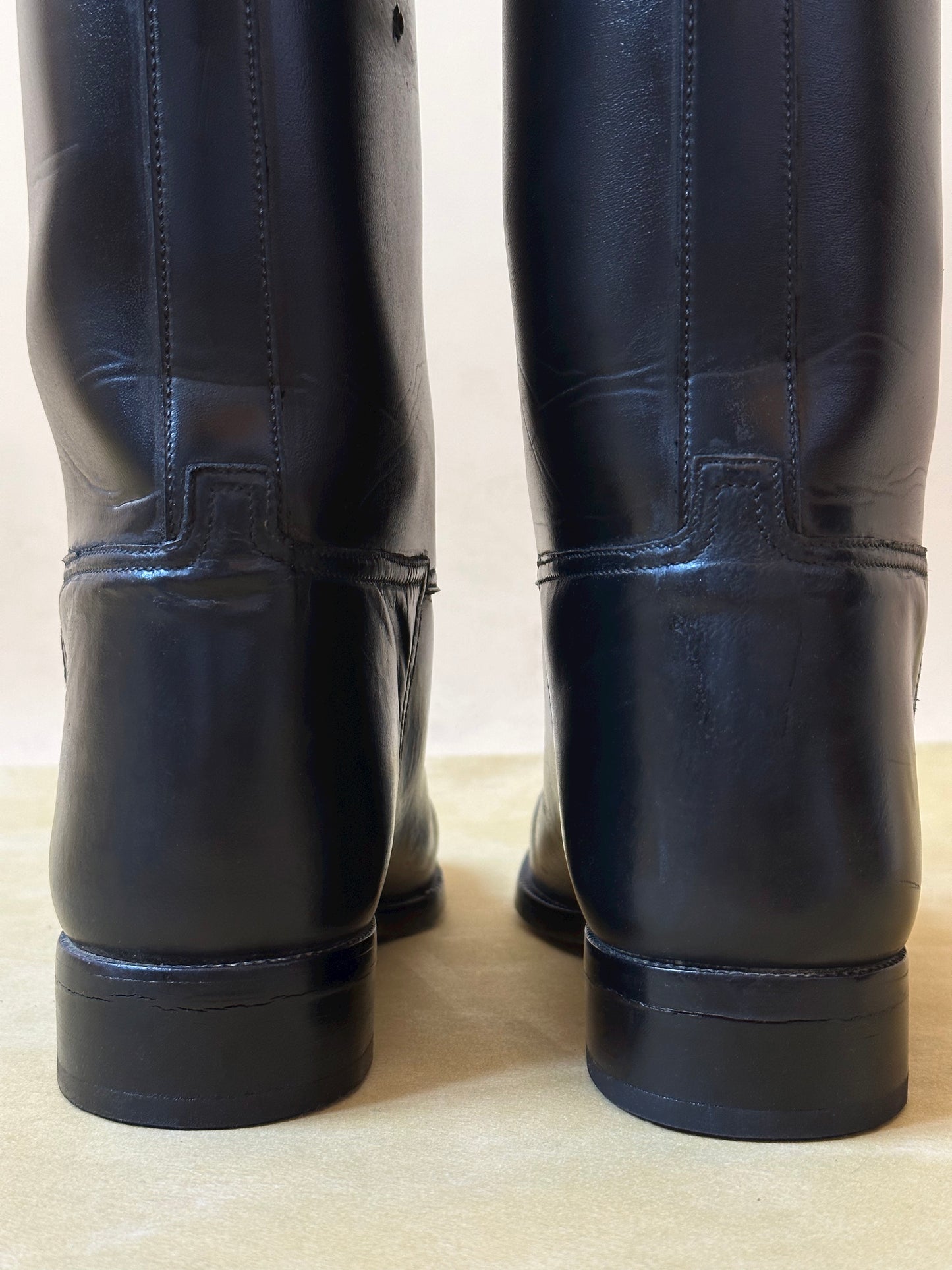 Vintage Black & Brown Leather Riding Boots n. 38 IT