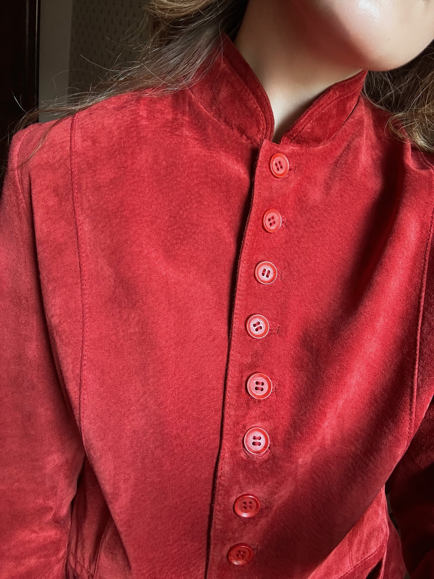 Burnt Orange Real Suede Jacket