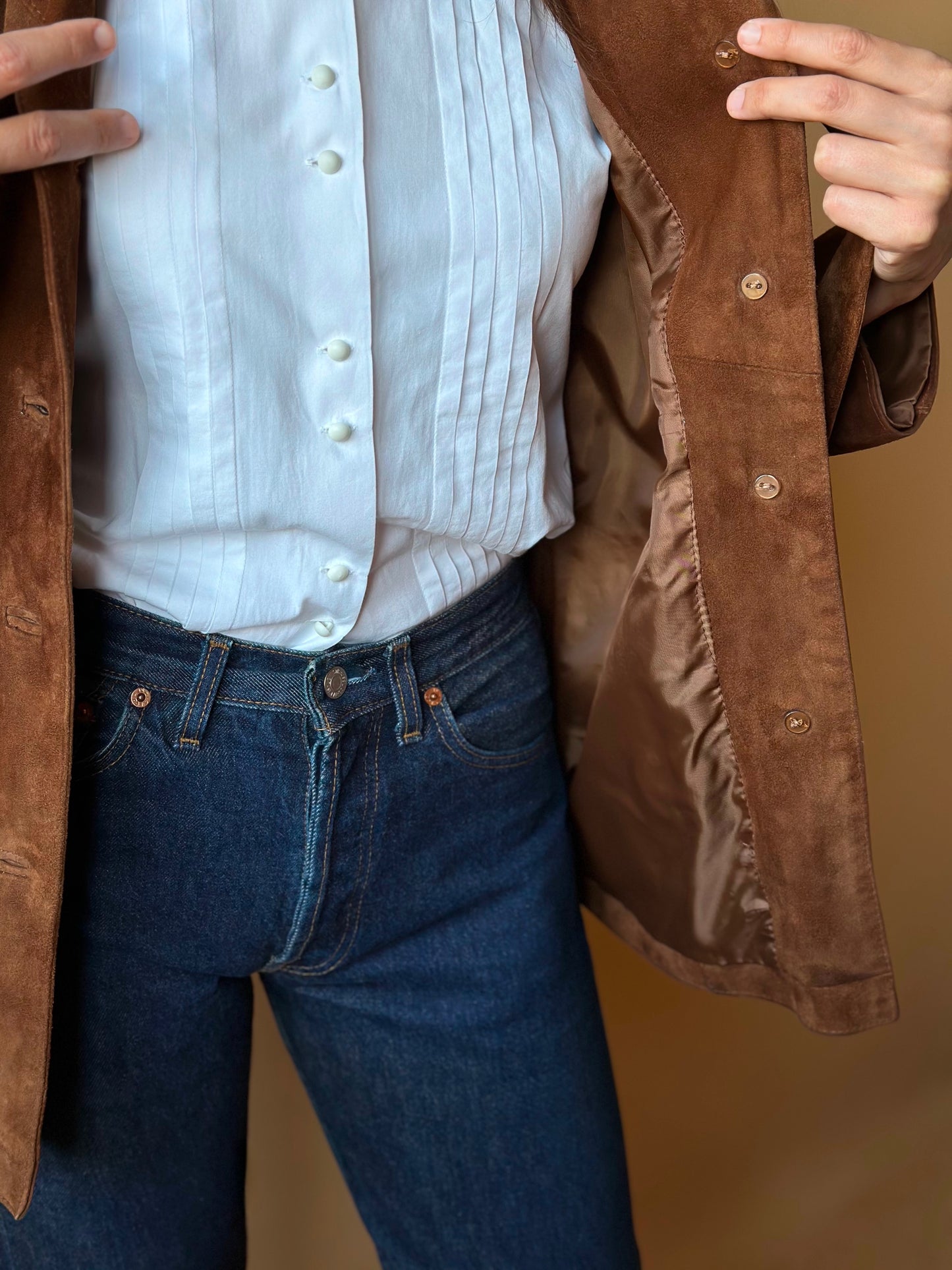 Vintage Belted Suede Jacket