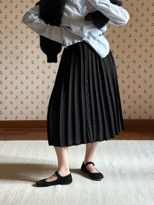 Vintage Midi Navy Blue Skirt