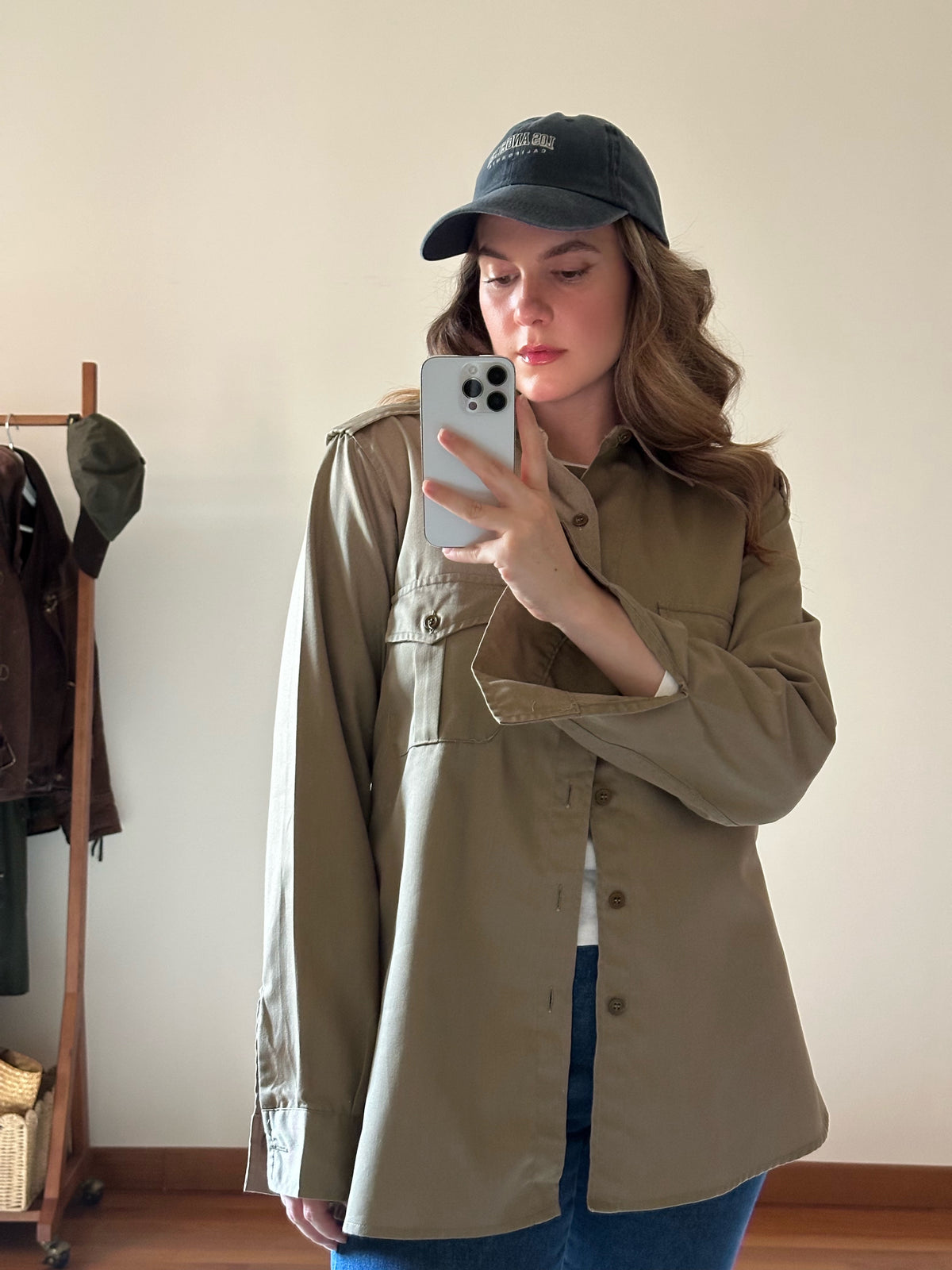 Khaki Cotton Military Shirt/Jacket