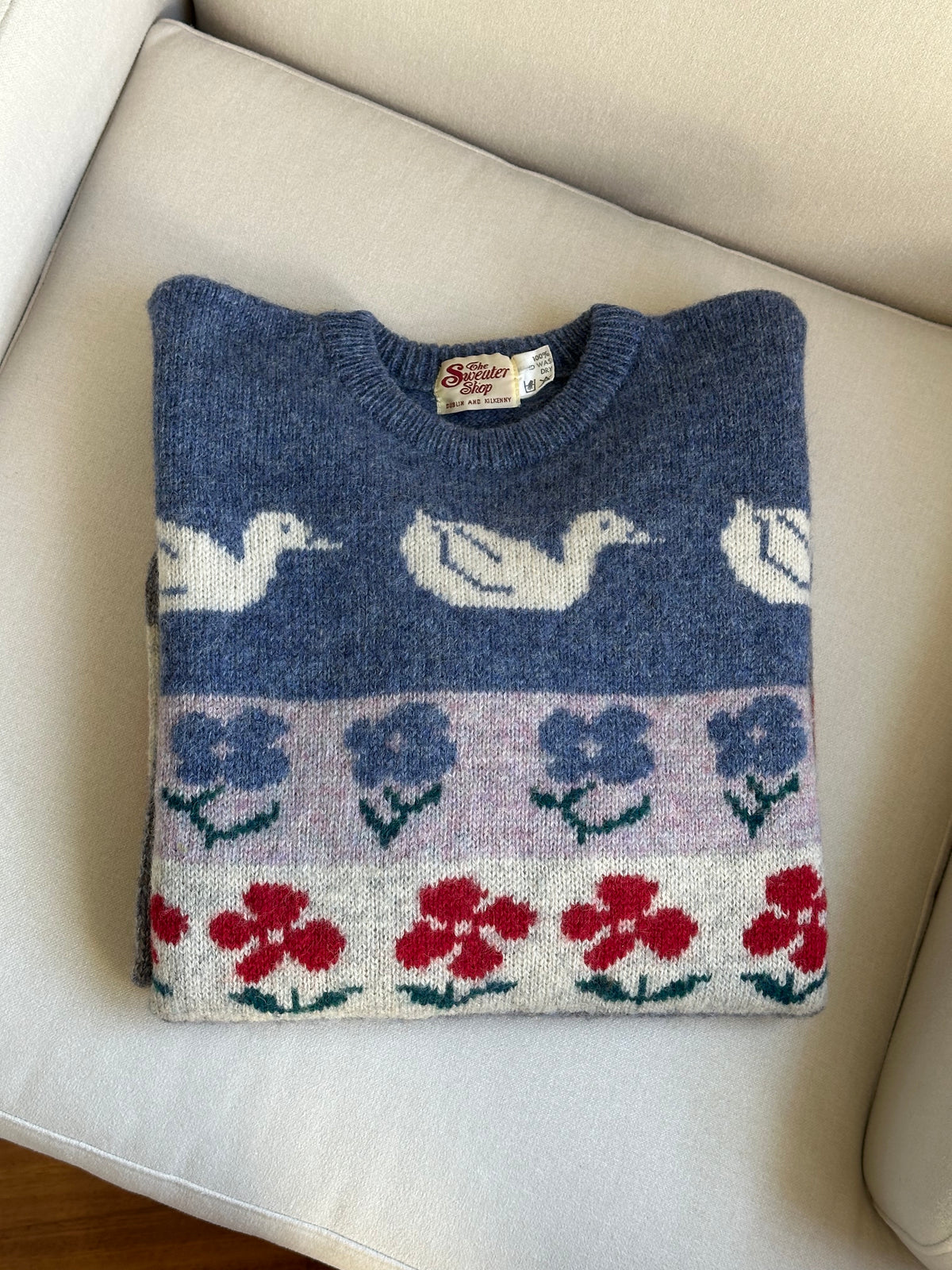 Pure Wool Apples & Ducks Irish Sweater