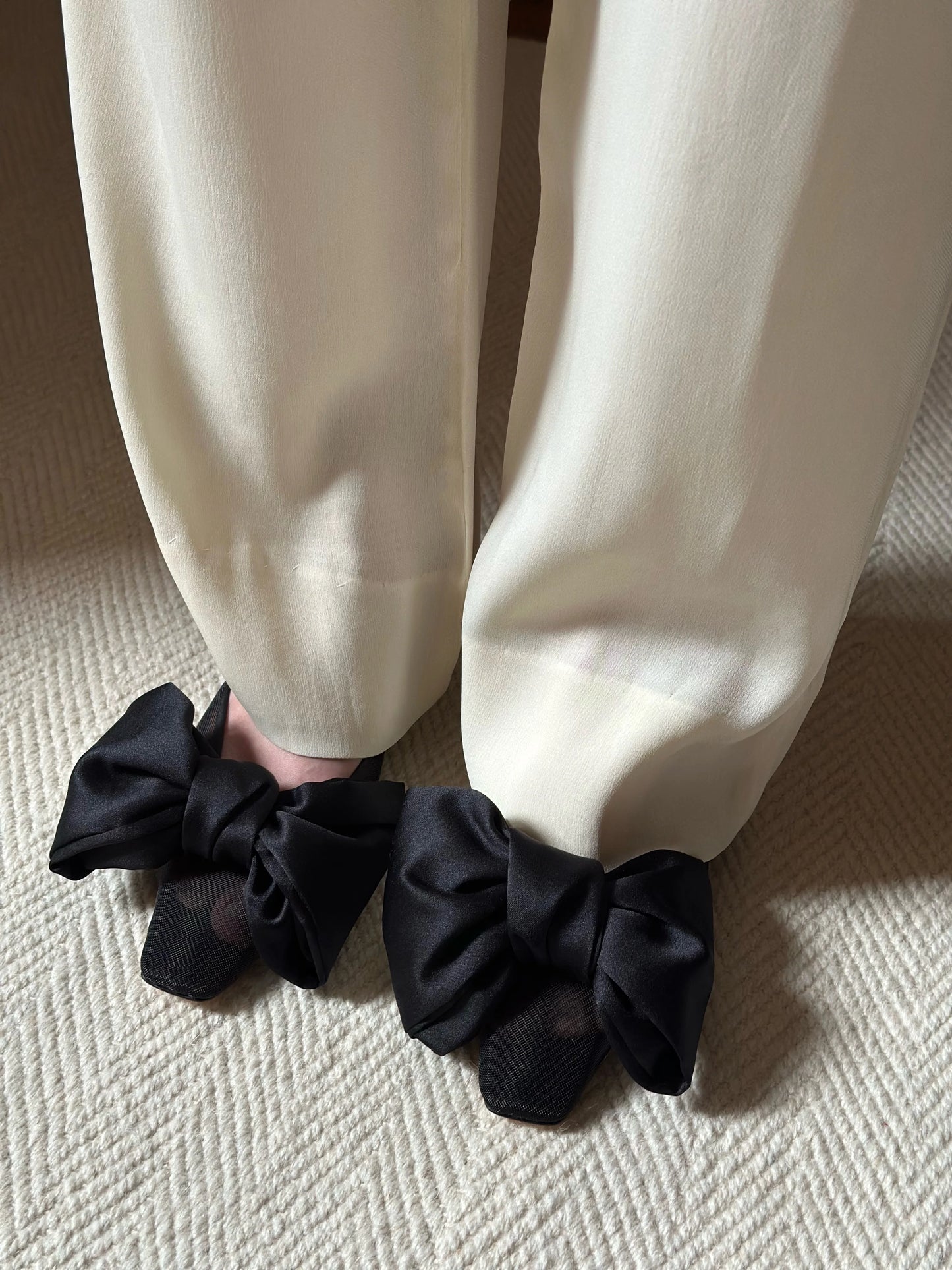 Black Bow Mules by Aylin Koenig