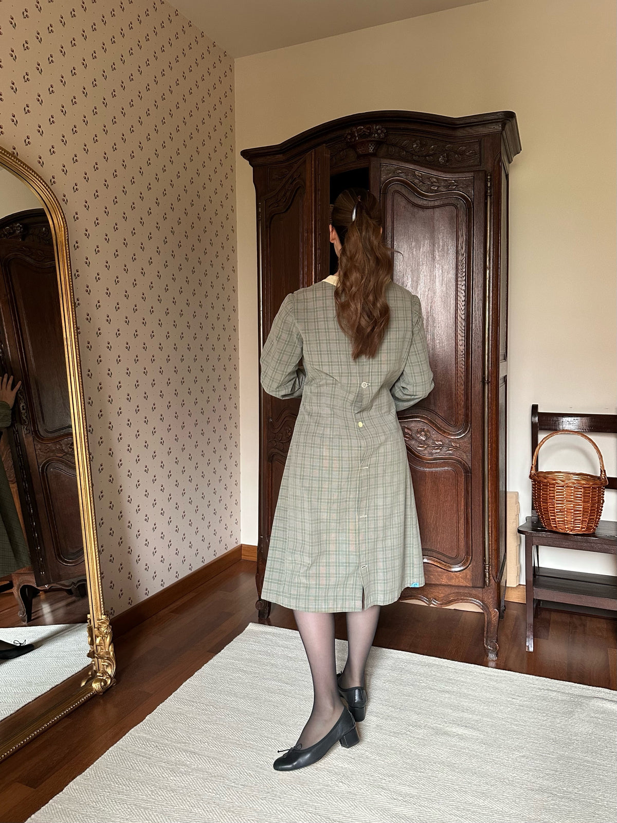 Tailor-Made Sage Green Tartan Dress