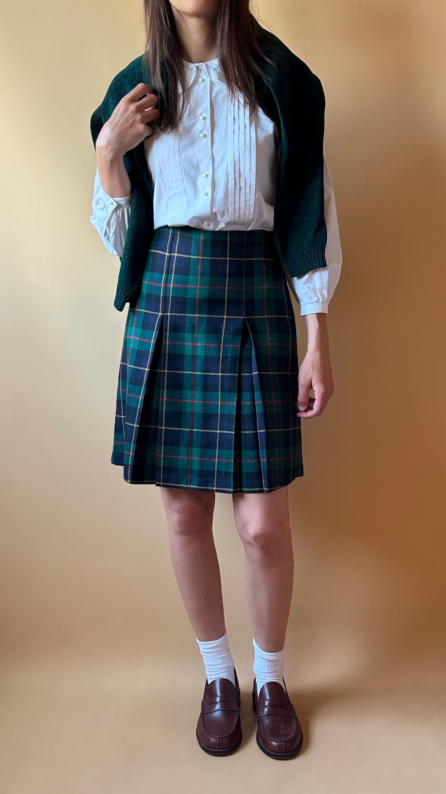 Vintage Deadstock Pure Wool Tartan Mini Skirt