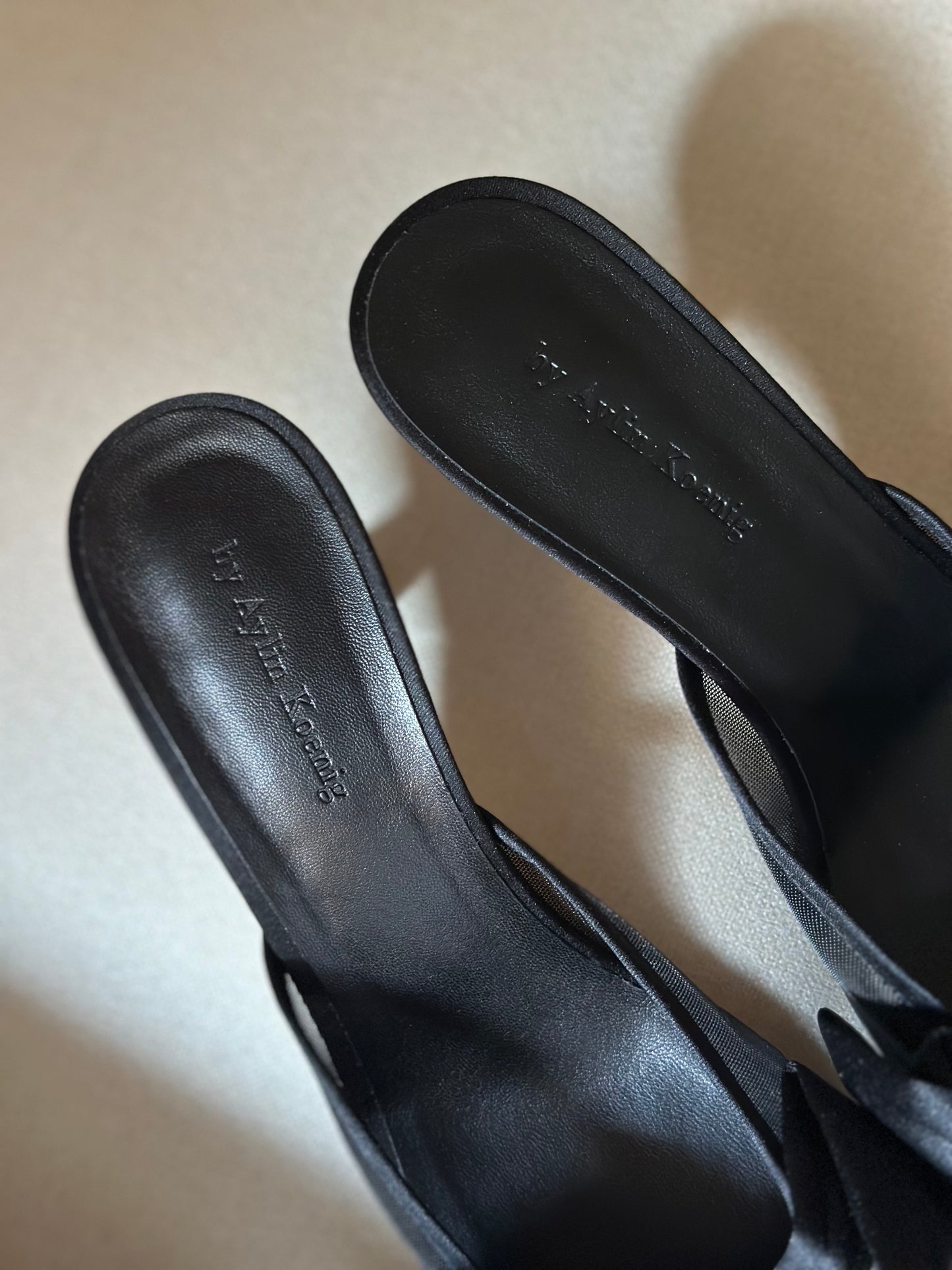 Black Bow Mules by Aylin Koenig