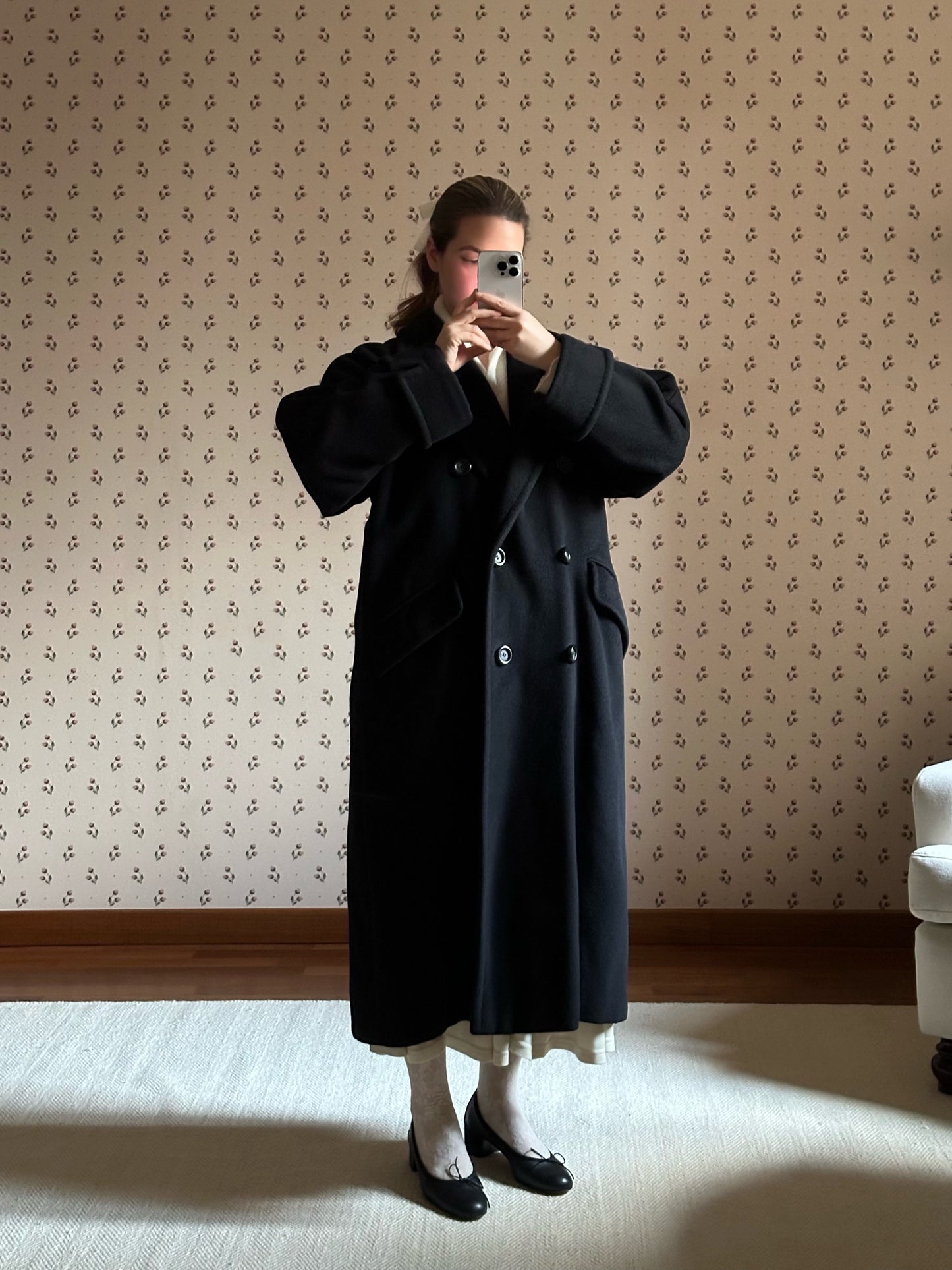 Black Max Mara Wool & Cashmere Icon Coat