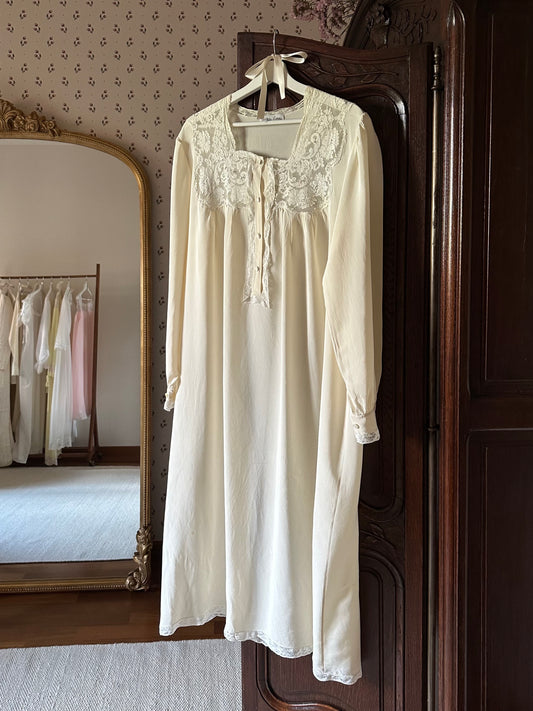 Vintage Pure Silk Long Nightgown