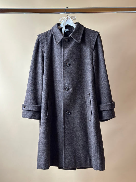 Vintage Brown Short Loden Coat