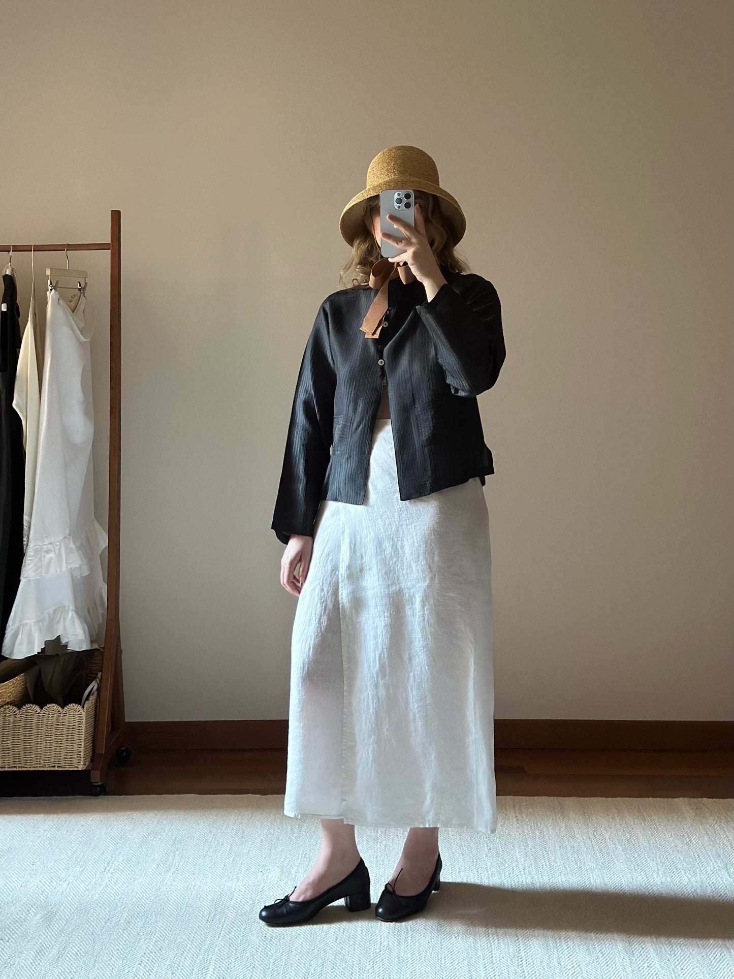 Pure Linen White Wrap-Up Skirt