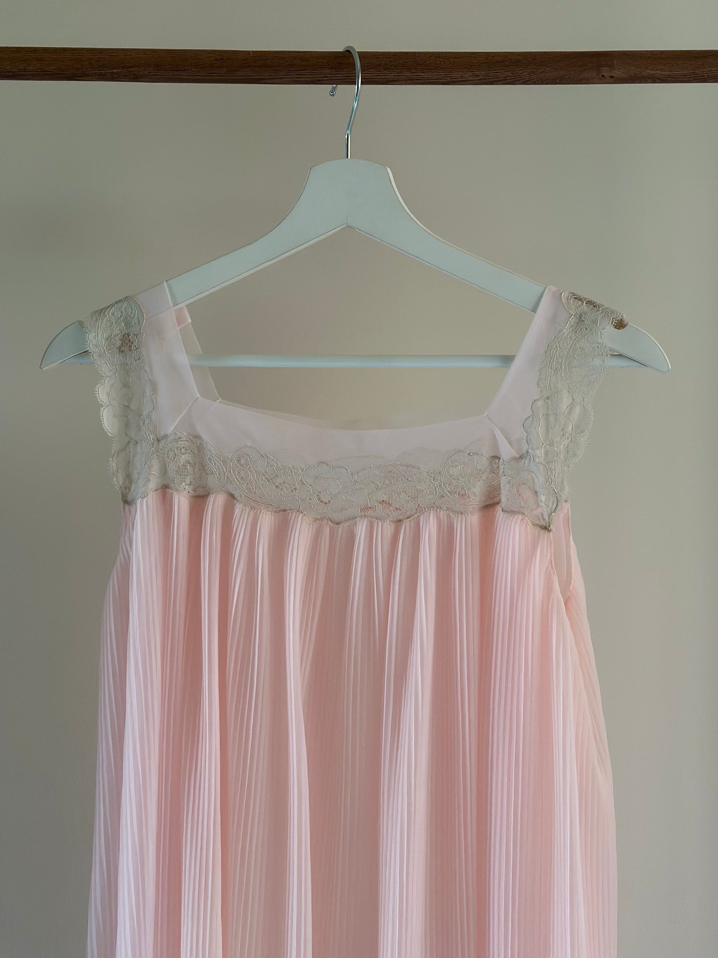 Vintage Baby Pink Pleated Nightgown