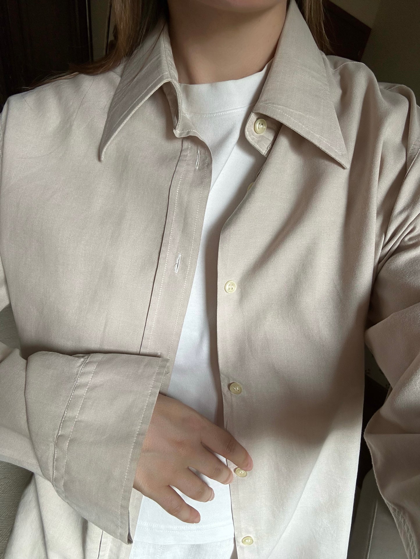 Light Beige Cotton Shirt