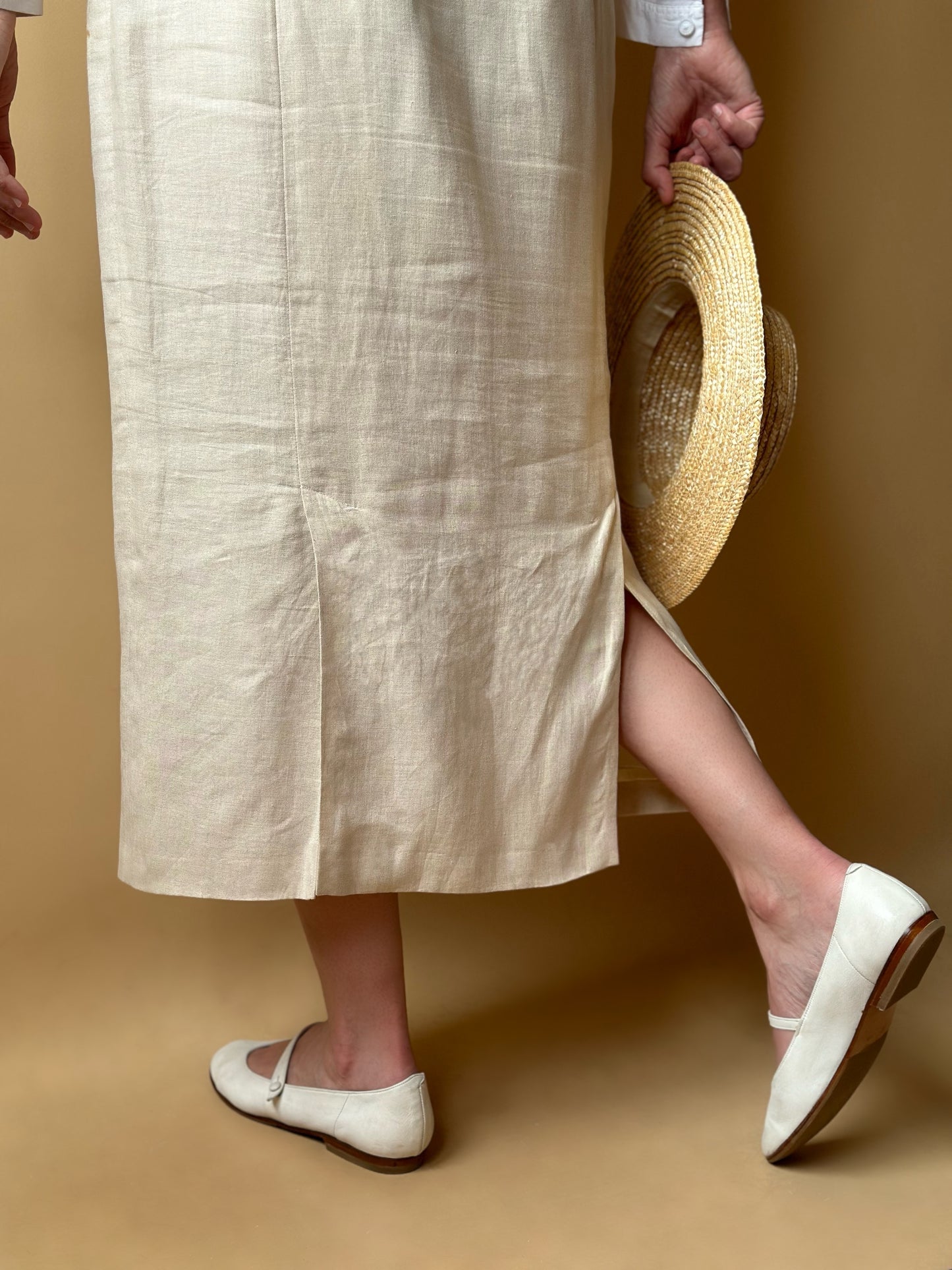 Vintage Ivory White Max Mara Midi Skirt