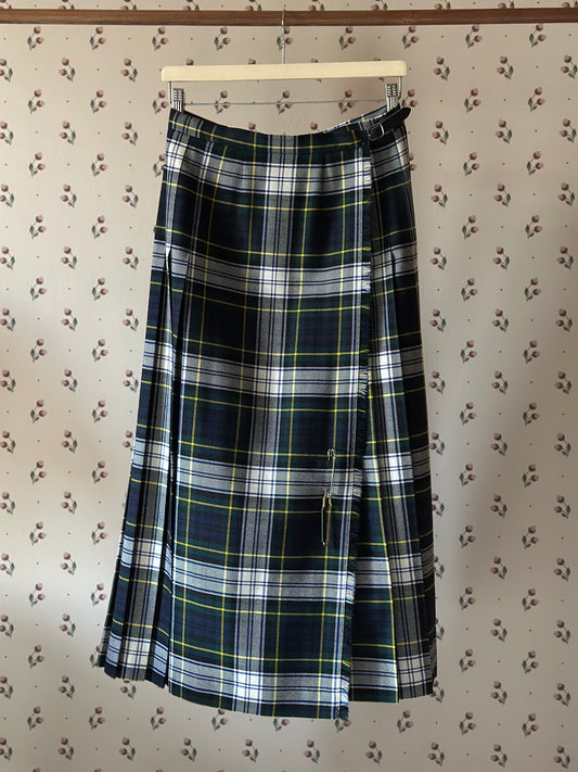 British Pure Wool Long Tartan Skirt